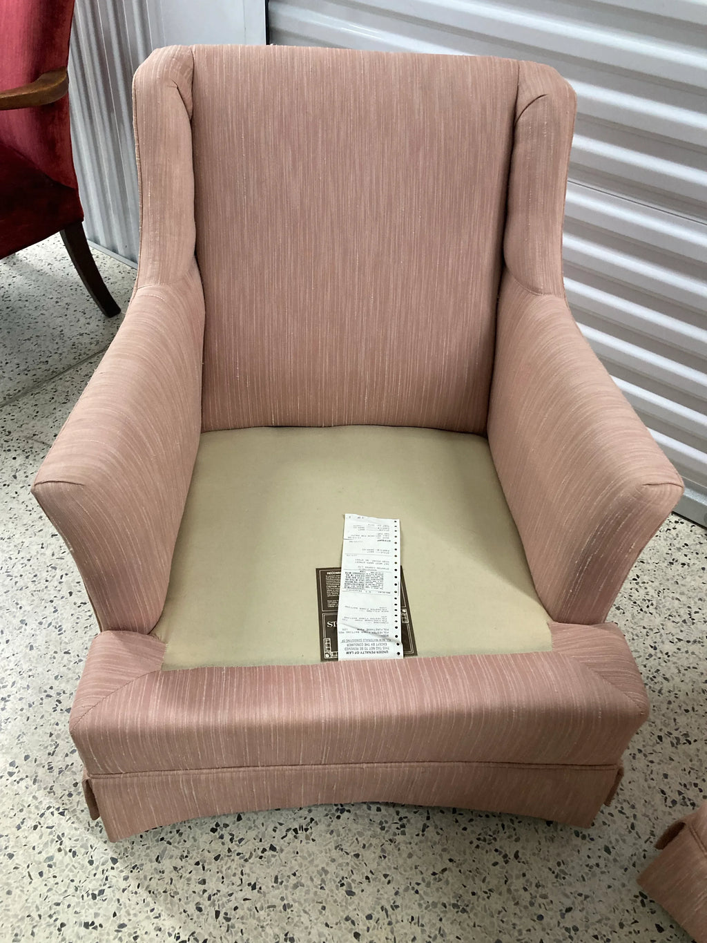 Late 20th Century Hollywood Regency Low Profile Club Chairs in Pink Hatian Cotton by Stanton Cooper Ltd. - Set of 2