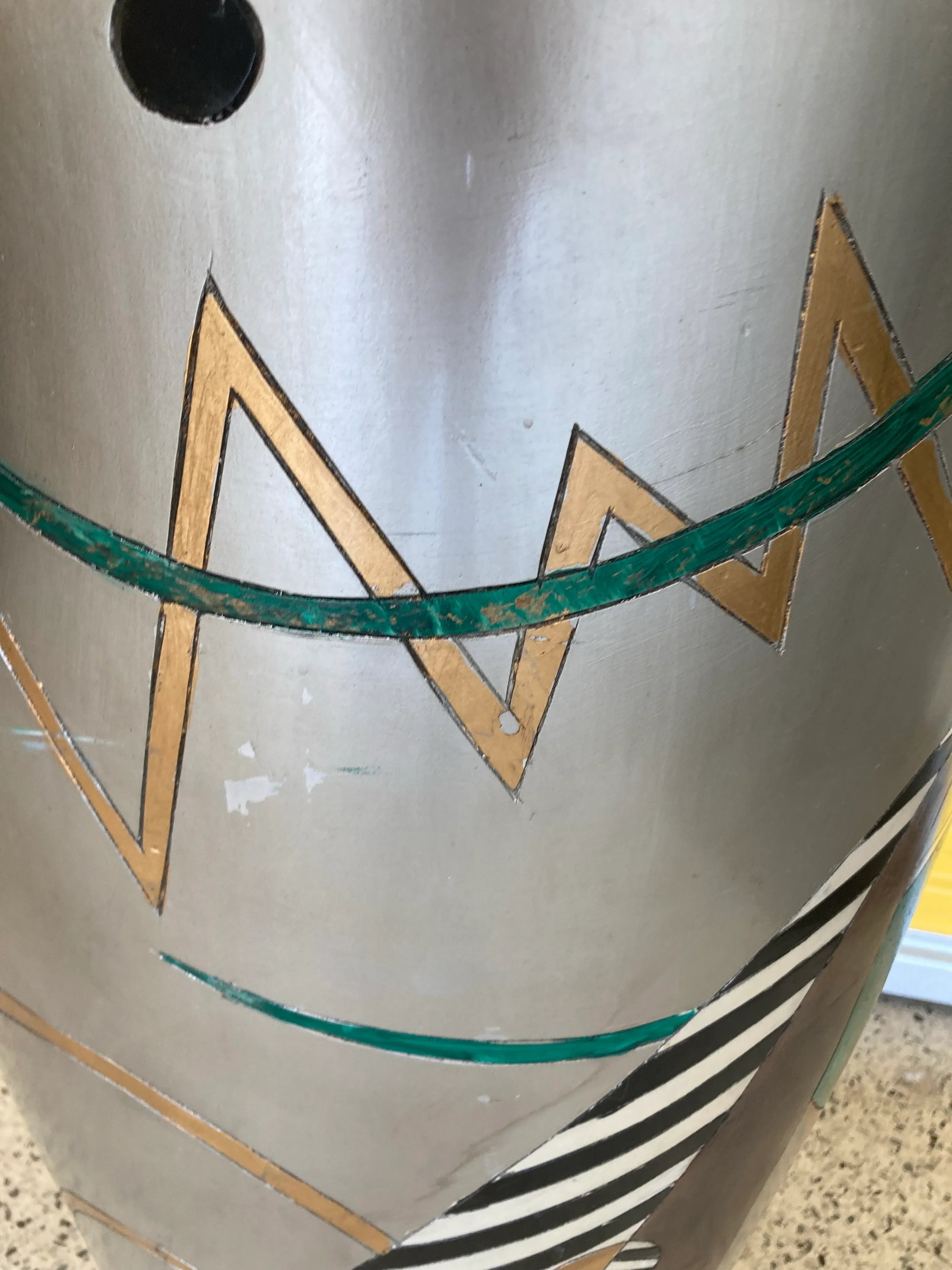 Late 20th Century Oversized Six Foot Tall Japanese Floor Vase in Memphis Style