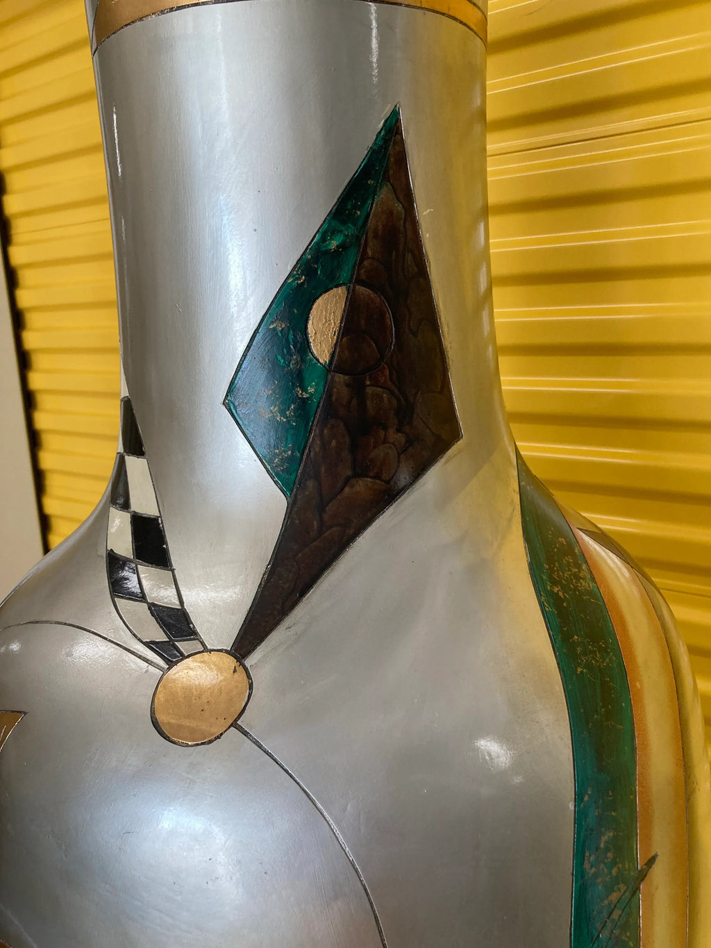 Late 20th Century Oversized Six Foot Tall Japanese Floor Vase in Memphis Style