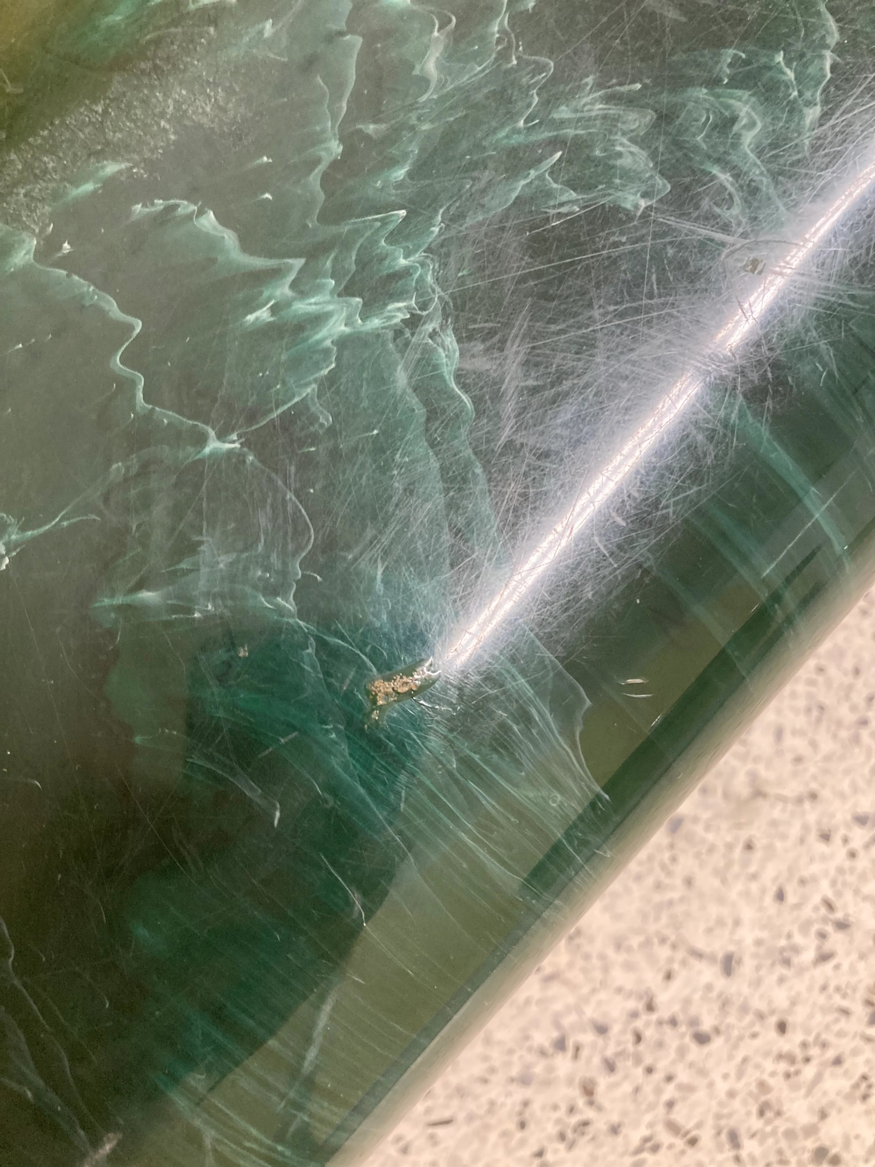 Late 20th Century Post Modern Green Faux Marble Laminate Coffee Table