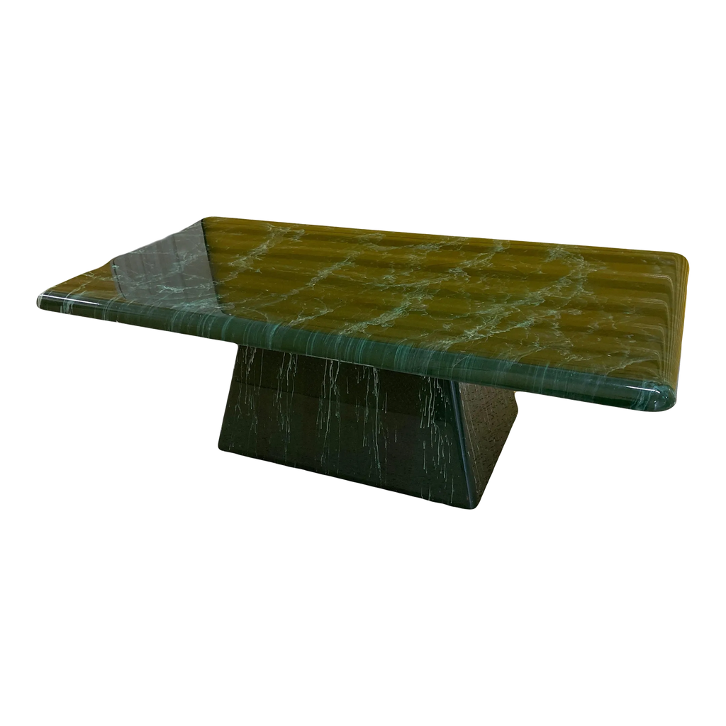 Late 20th Century Post Modern Green Faux Marble Laminate Coffee Table