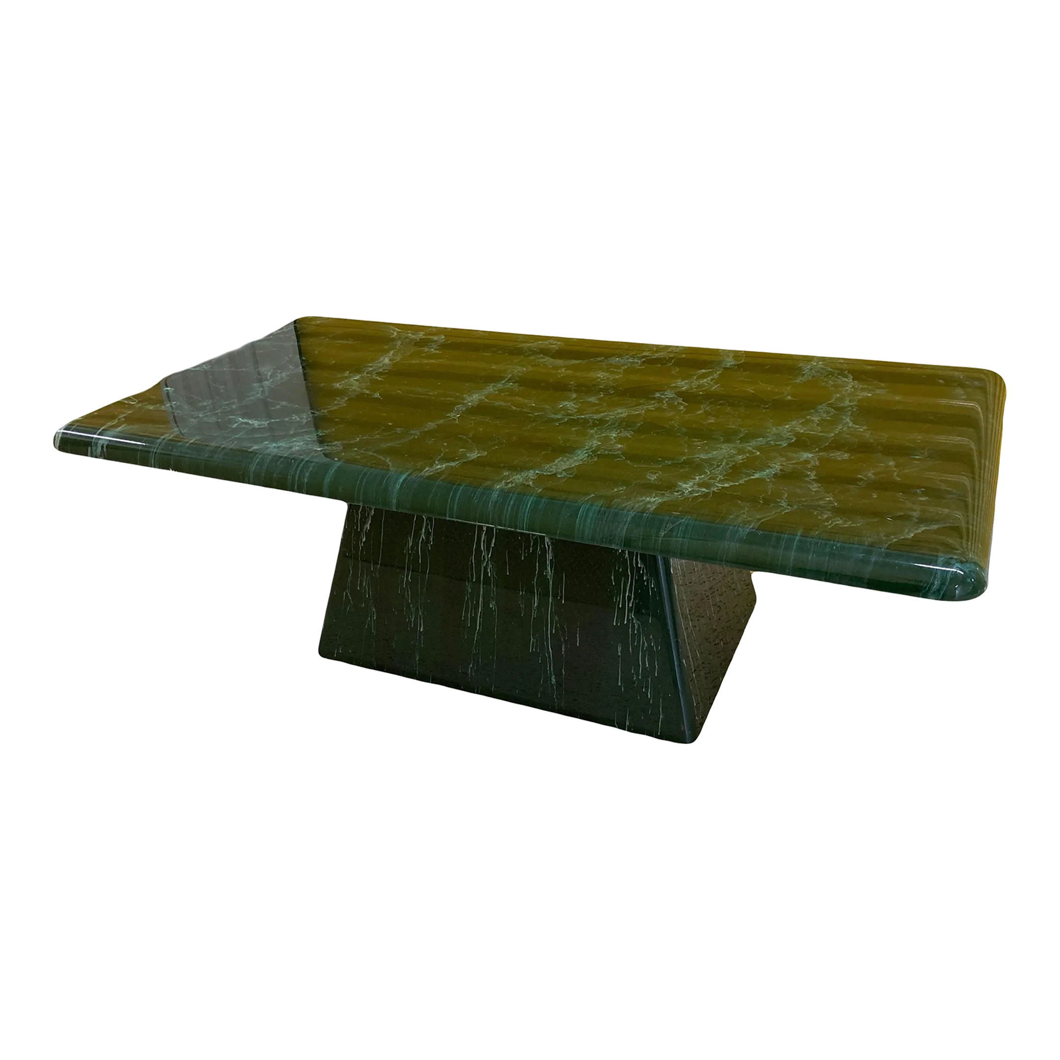 Late 20th Century Post Modern Green Faux Marble Laminate Coffee Table