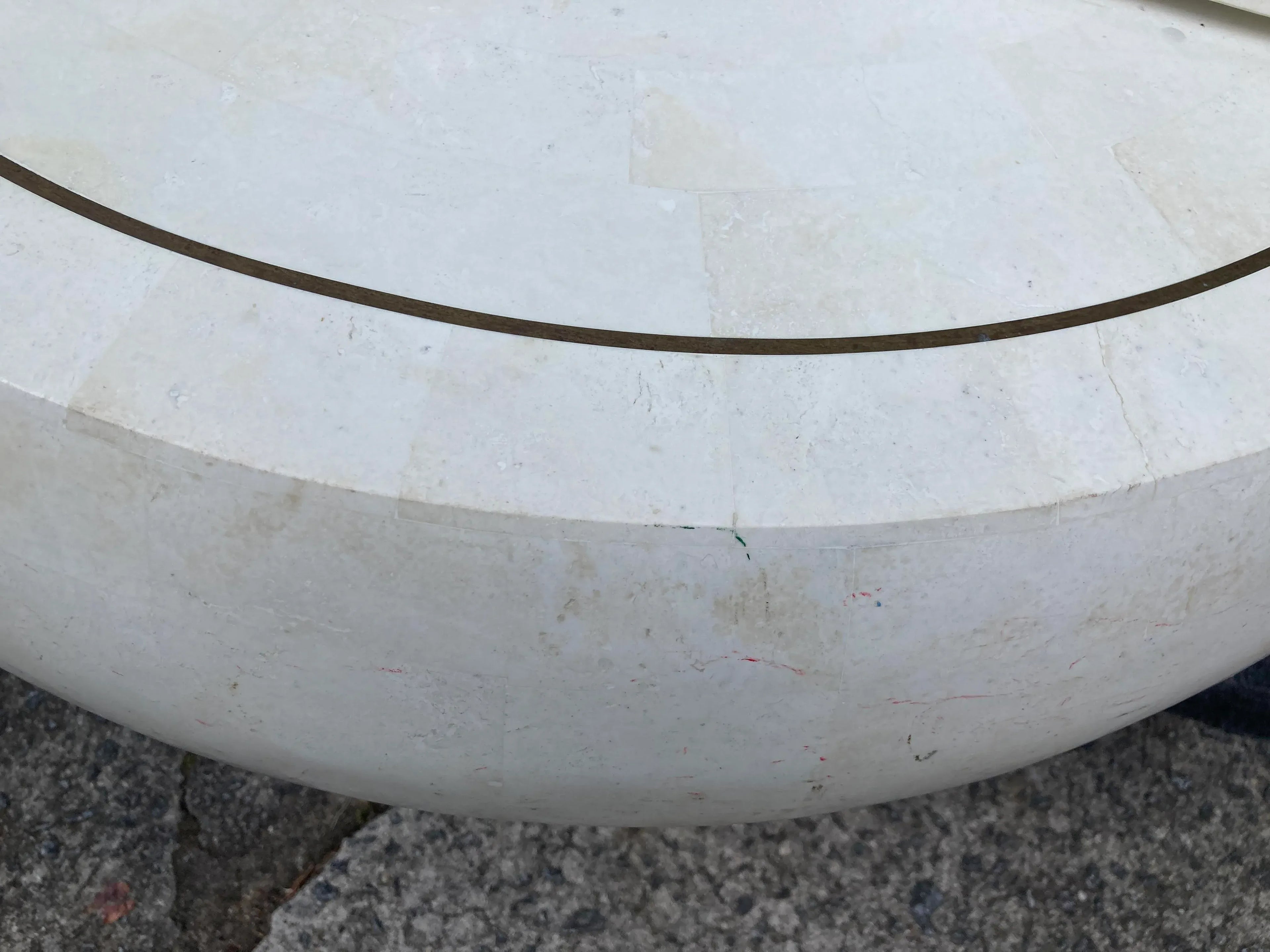 Late 20th Century Post-Modern Tessellated Stone Expanding Occasional Table After Karl Springer
