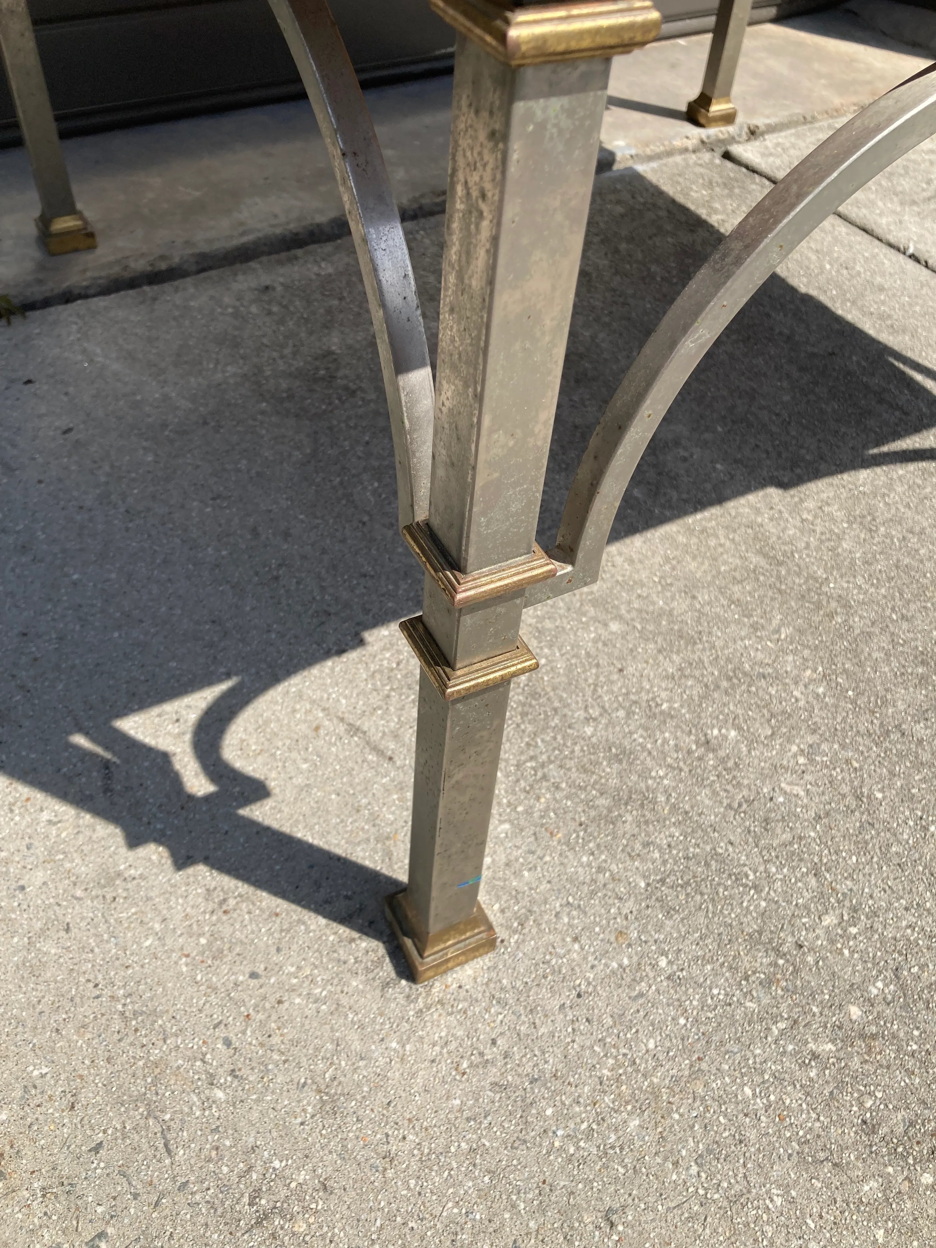 Maison Jansen Style Mid-20th Century Italian Burlwood Campaign Side Table