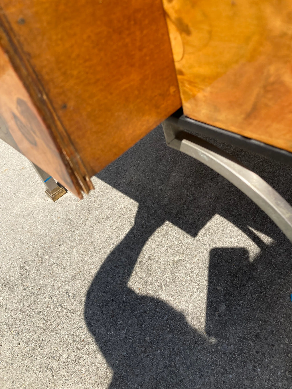 Maison Jansen Style Mid-20th Century Italian Burlwood Campaign Side Table