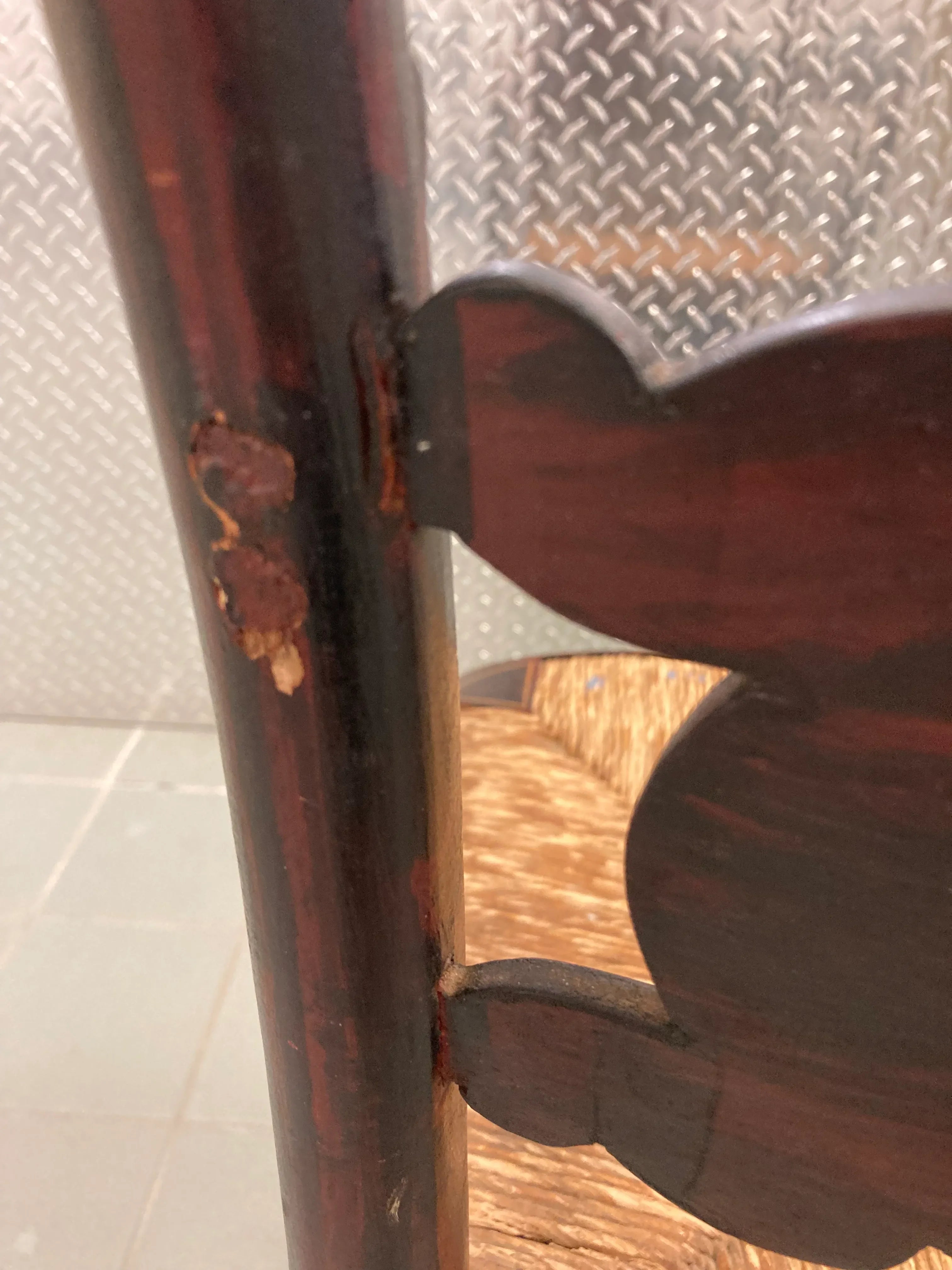 Mid 19th Century Late Federalist Period Hitchcock Armchair With Rush Seat