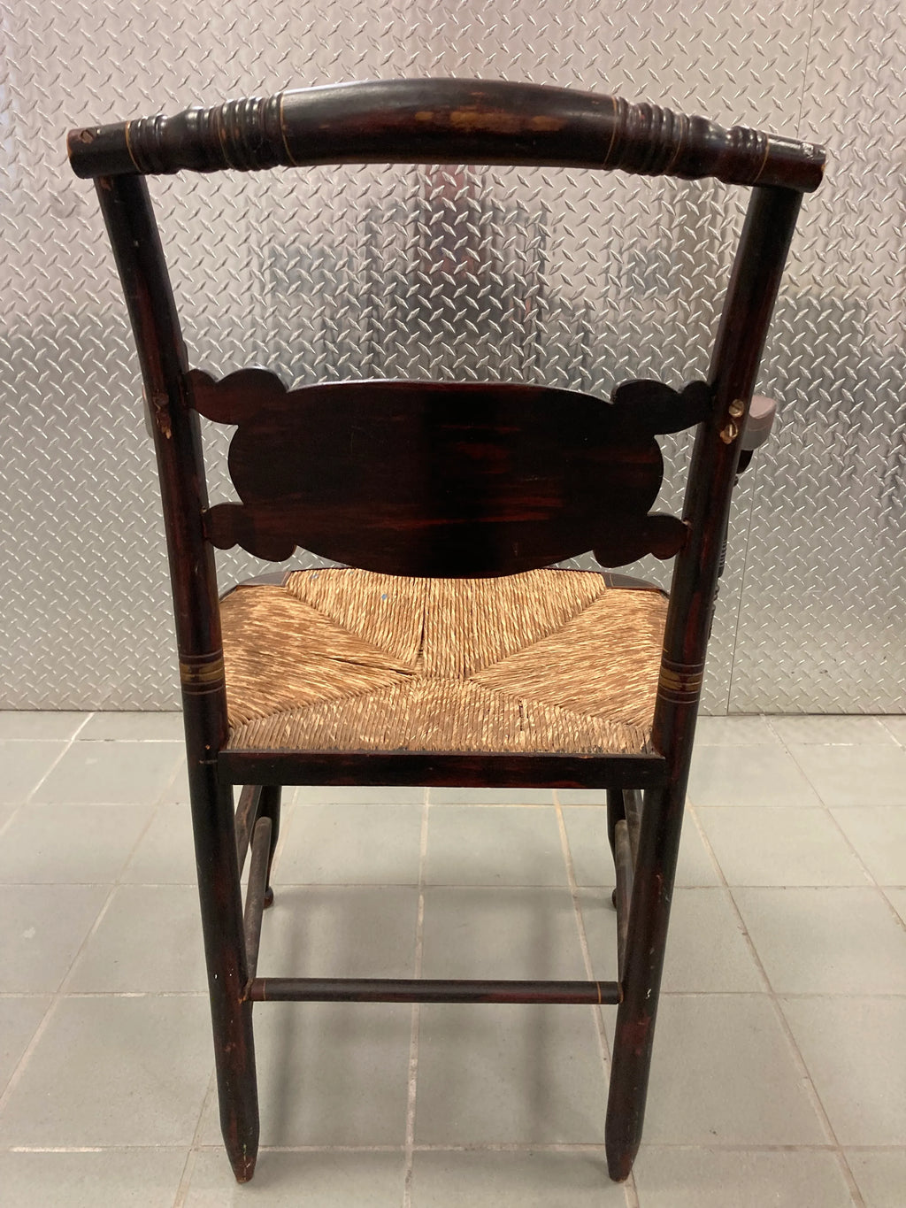 Mid 19th Century Late Federalist Period Hitchcock Armchair With Rush Seat