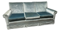 Mid-20th Century Aqua Velvet Couch