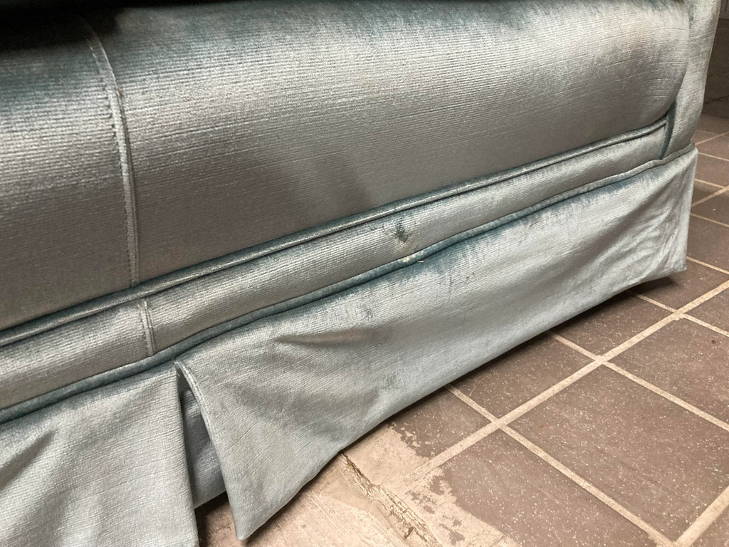 Mid-20th Century Aqua Velvet Couch