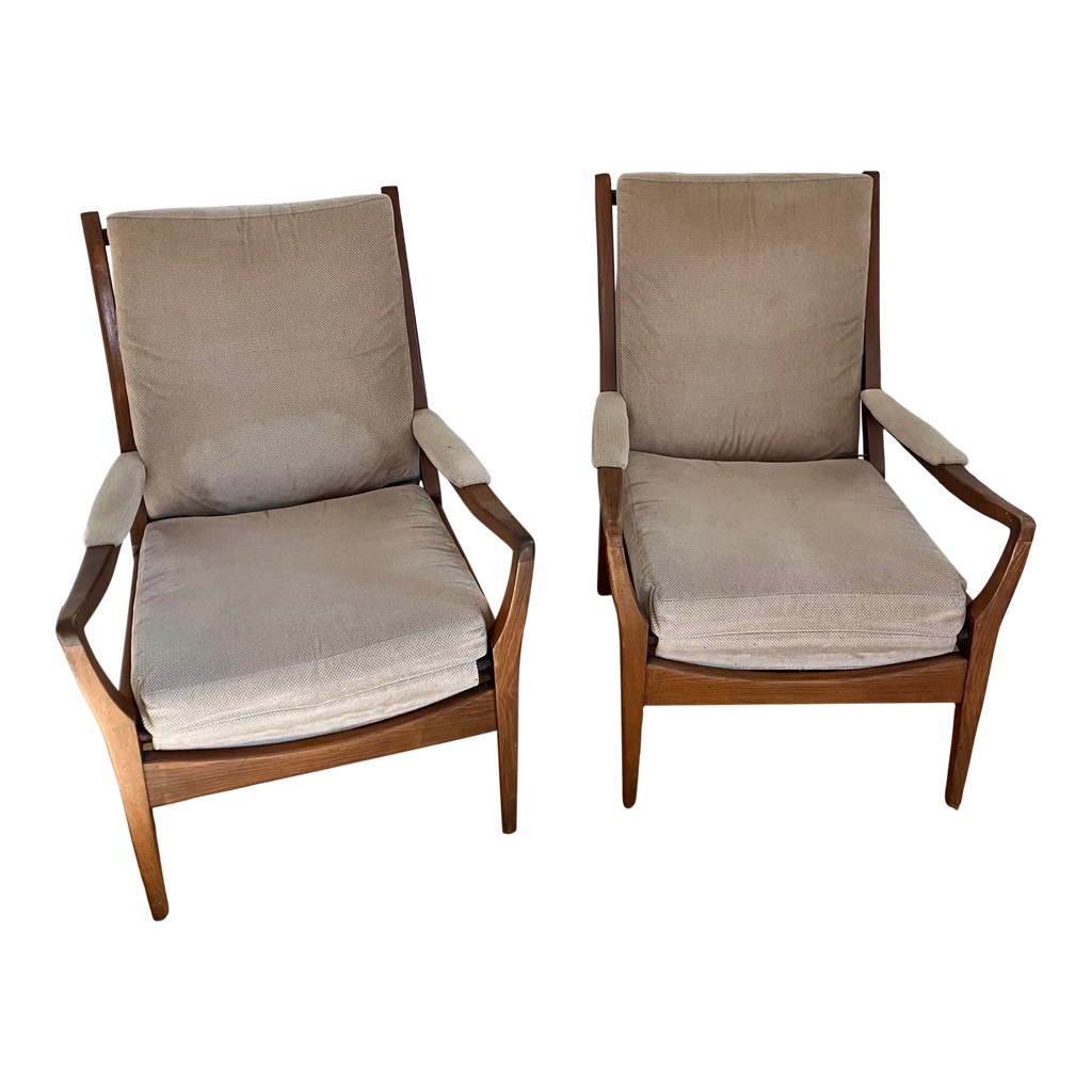 Mid-20th Century Armchairs and Footstool by Samuel Parker for Parker Knoll, England - Set of 3
