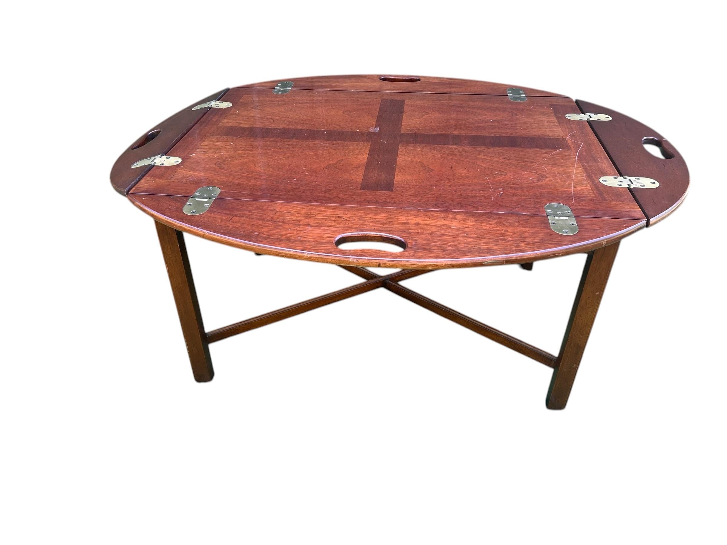 Mid-20th Century Attributed to Henkel Harris Butler Coffee or Occasional Table in Solid Cherry
