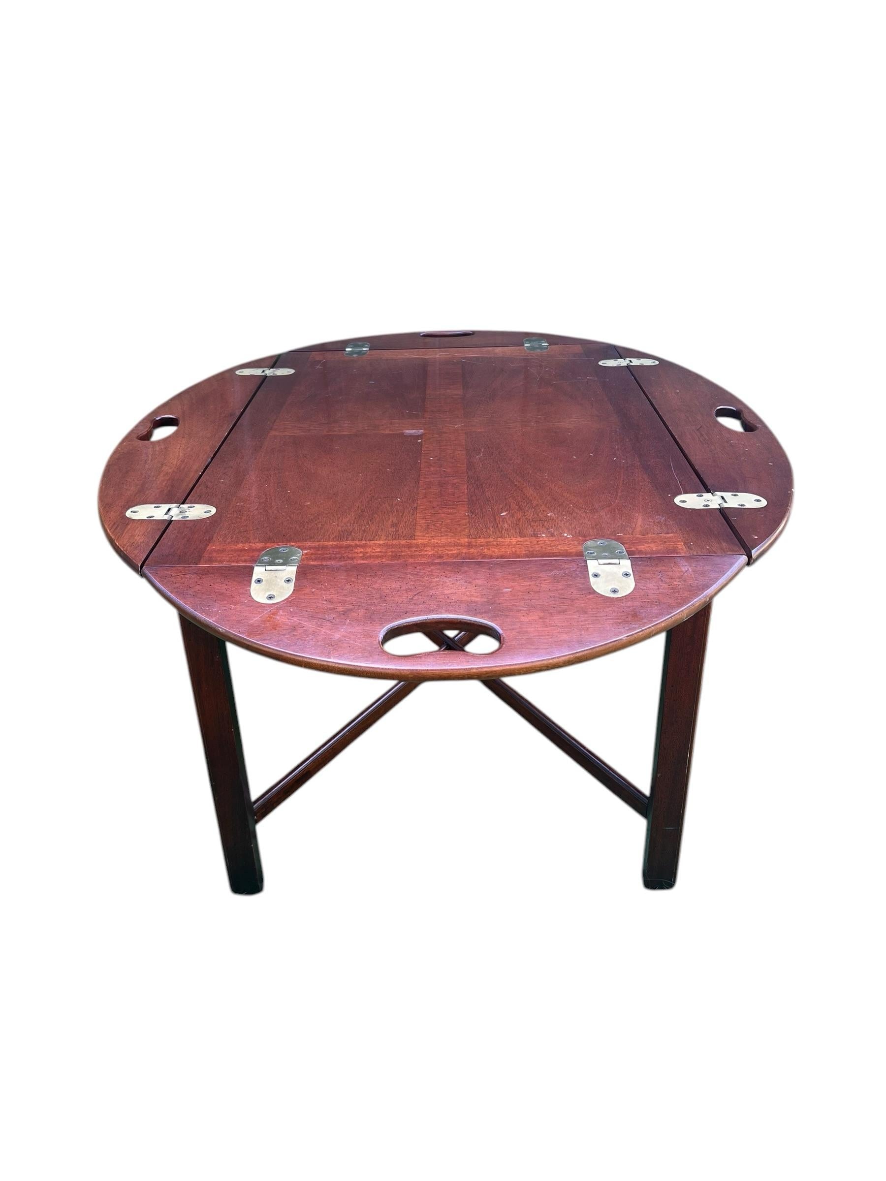 Mid-20th Century Attributed to Henkel Harris Butler Coffee or Occasional Table in Solid Cherry