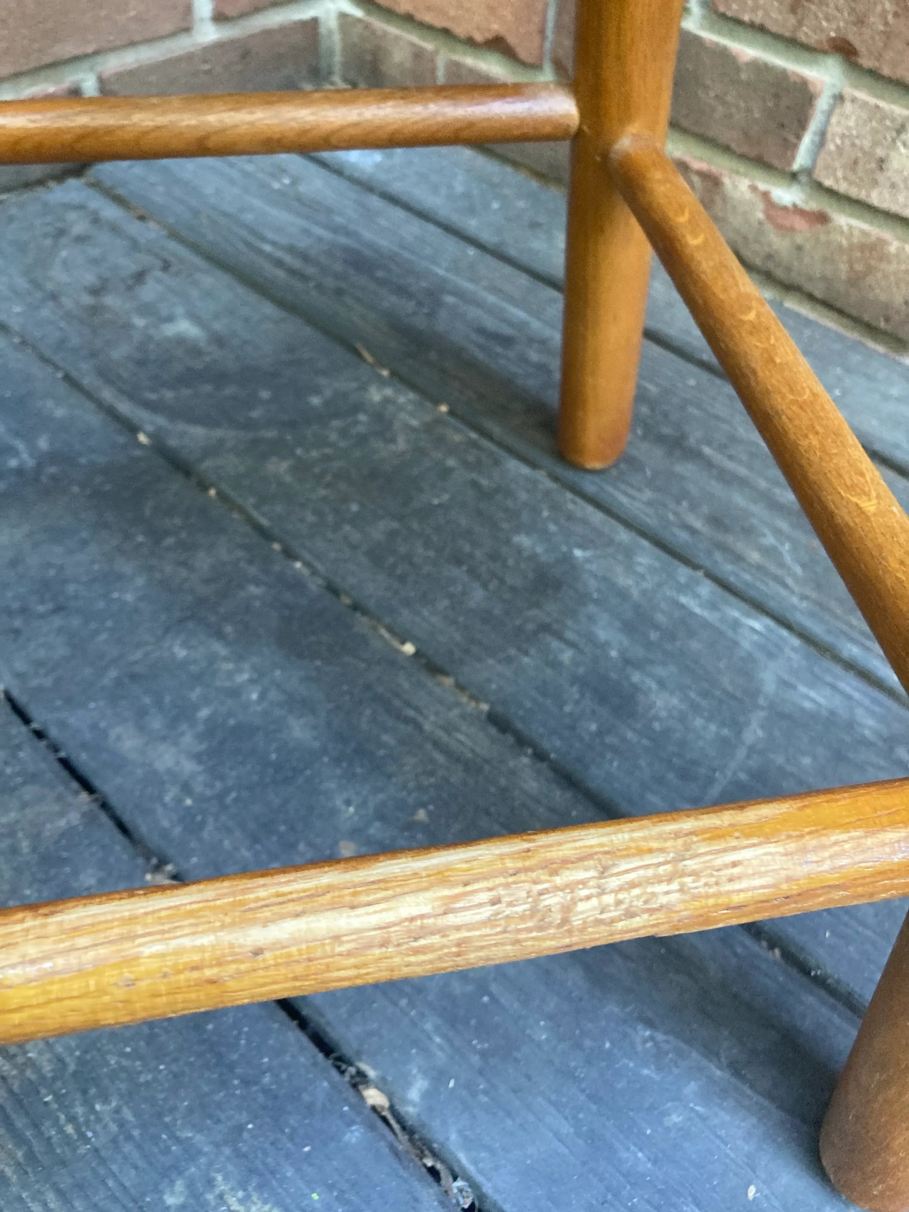 Mid-20th Century Bar Height Slatted Wooden Swivel Stool After Arthur Umanoff