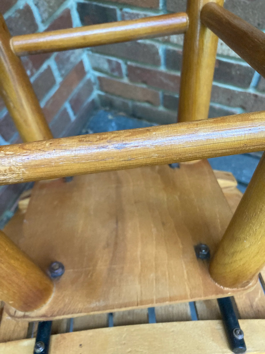 Mid-20th Century Bar Height Slatted Wooden Swivel Stool After Arthur Umanoff