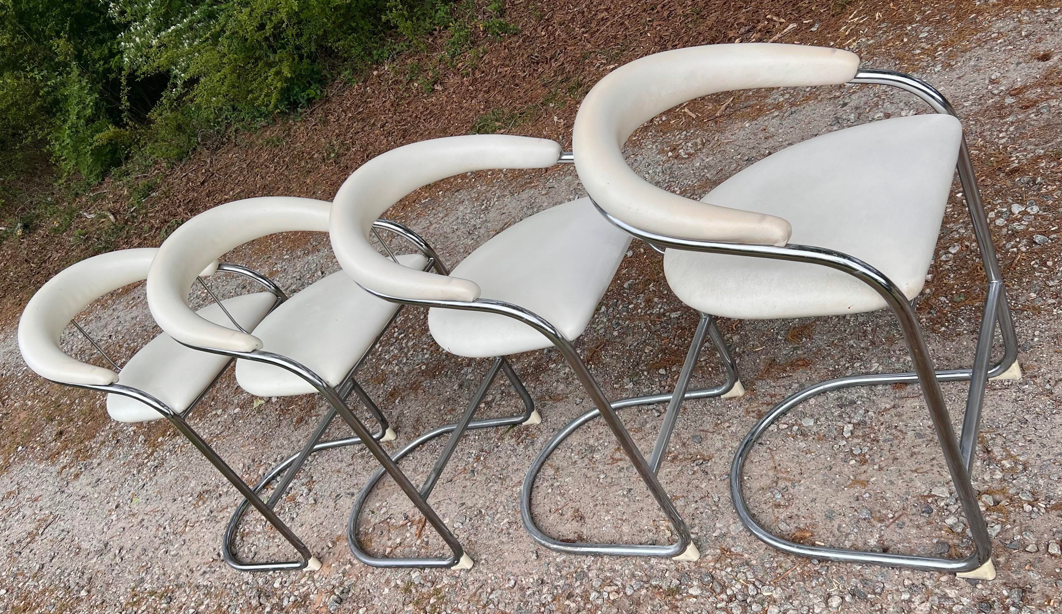 Mid 20th Century BauHaus Ss33 Cantilevered Barstools by Anton Lorenz for Thonet - Set of Four