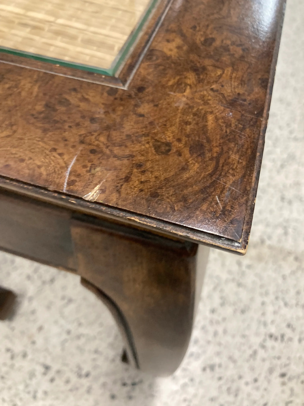 Mid-20th Century Chinoiserie Ming Console or Sofa Table With Woven Grass Inset Top and Chow Legs