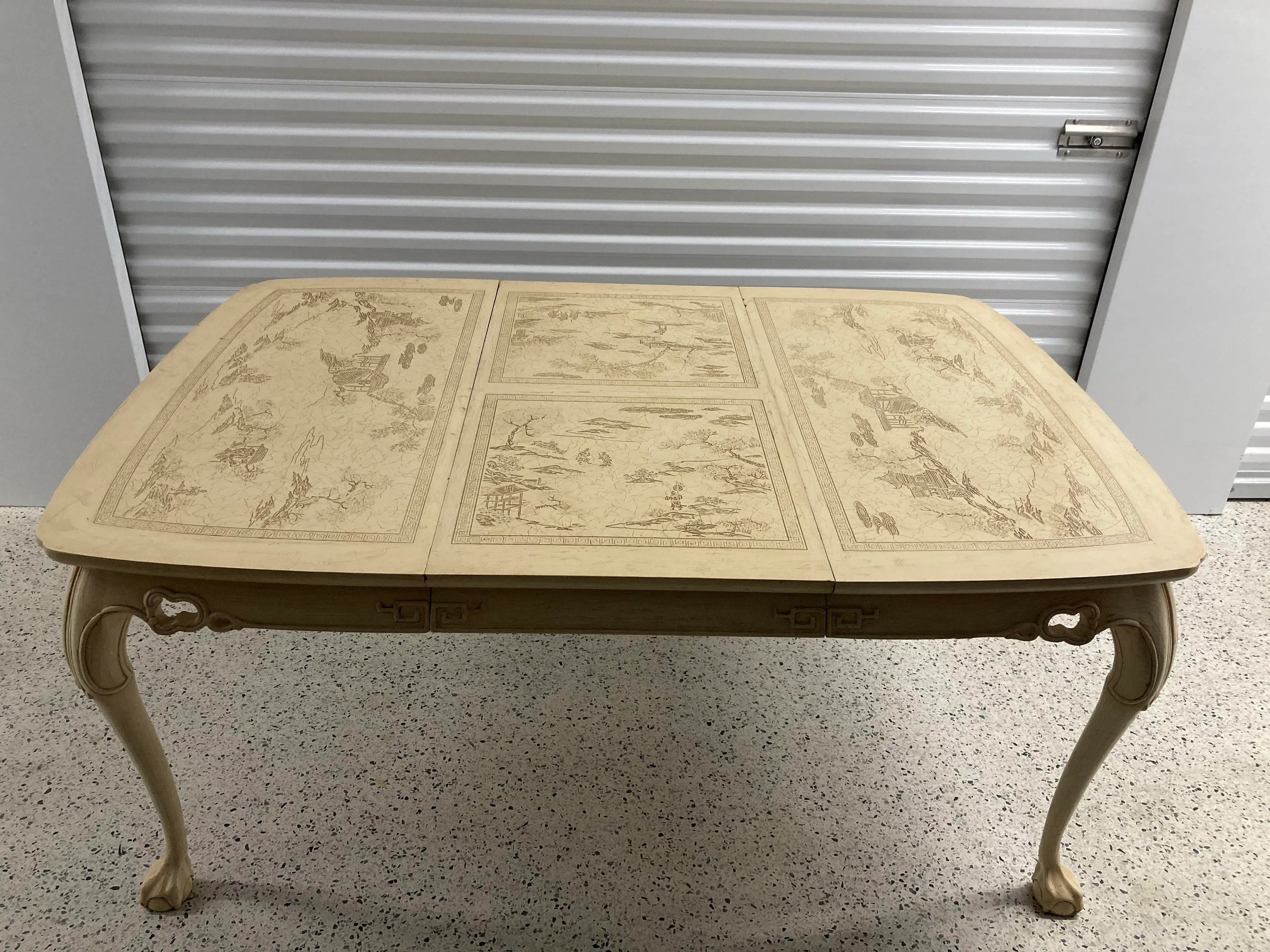 Mid-20th Century Chinoiserie Oval Dining Table by Ming Treasures for Drexel Heritage in Ivory Lacquer
