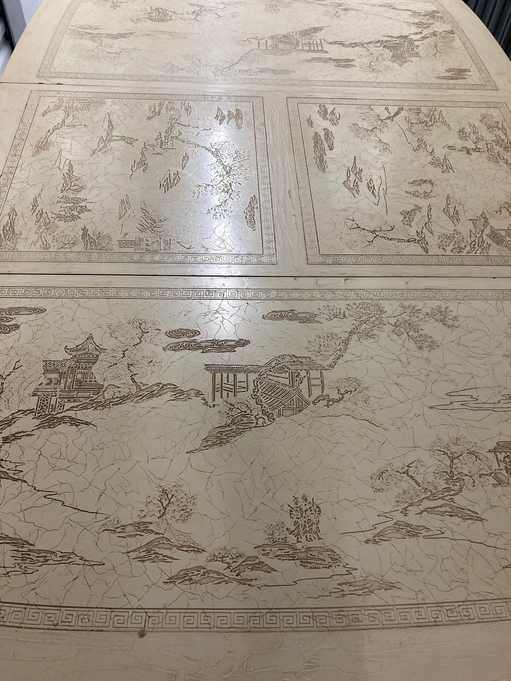 Mid-20th Century Chinoiserie Oval Dining Table by Ming Treasures for Drexel Heritage in Ivory Lacquer
