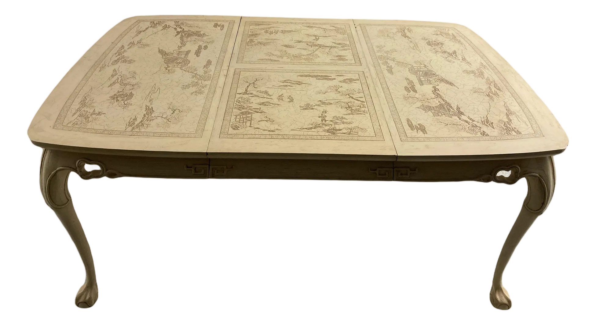 Mid-20th Century Chinoiserie Oval Dining Table by Ming Treasures for Drexel Heritage in Ivory Lacquer