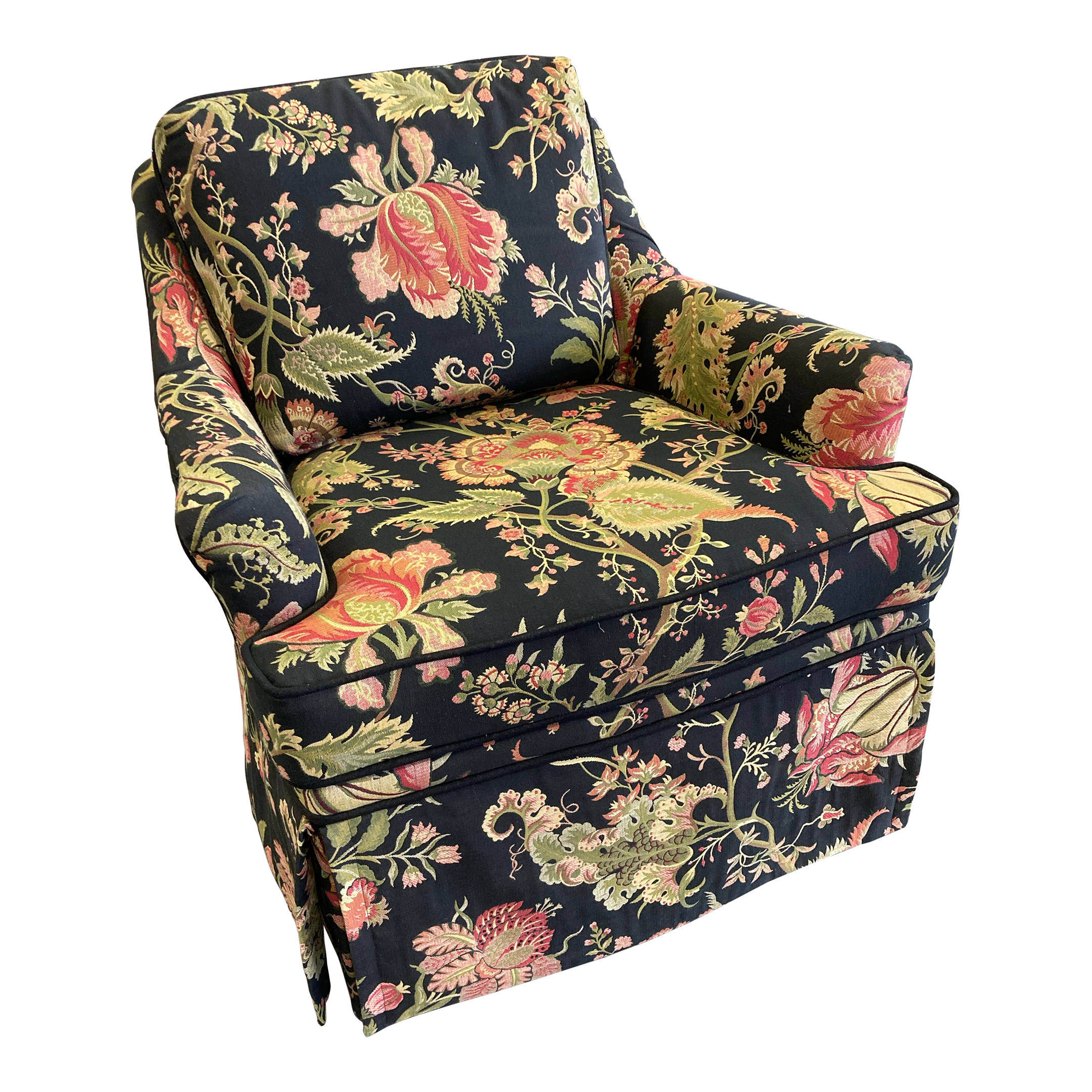 Mid-20th Century Cottage Core Floral Club Chair