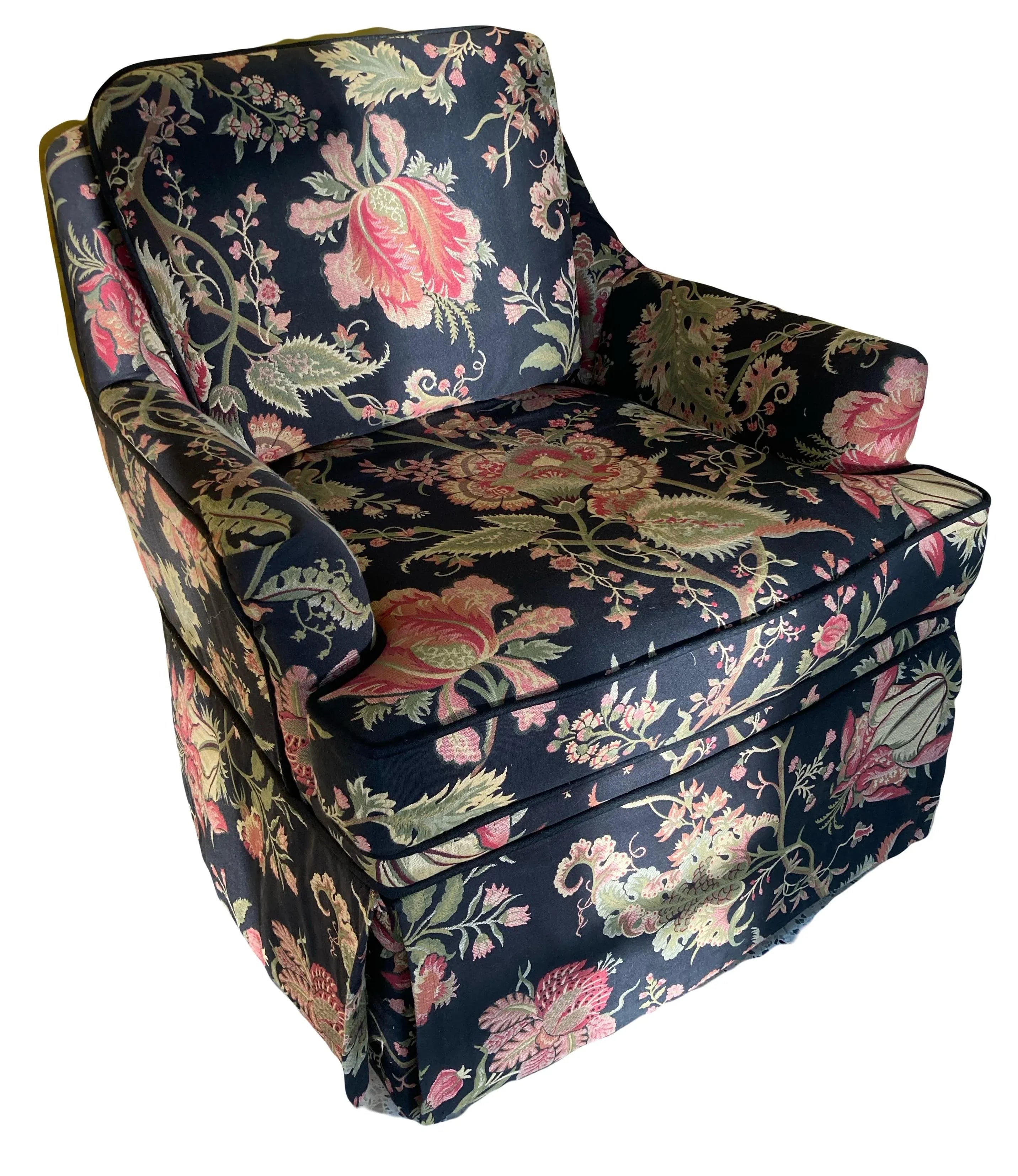 Mid-20th Century Cottage Core Floral Club Chair