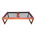 Mid-20th Century Double Paned Smoke Glass and Teak Coffee Table by Komfort Designs