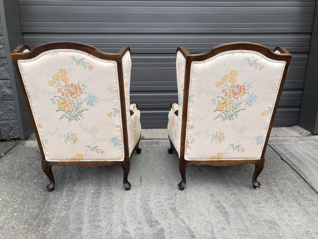 Mid 20th Century Ethan Allen Wingback Chairs - Set of 2