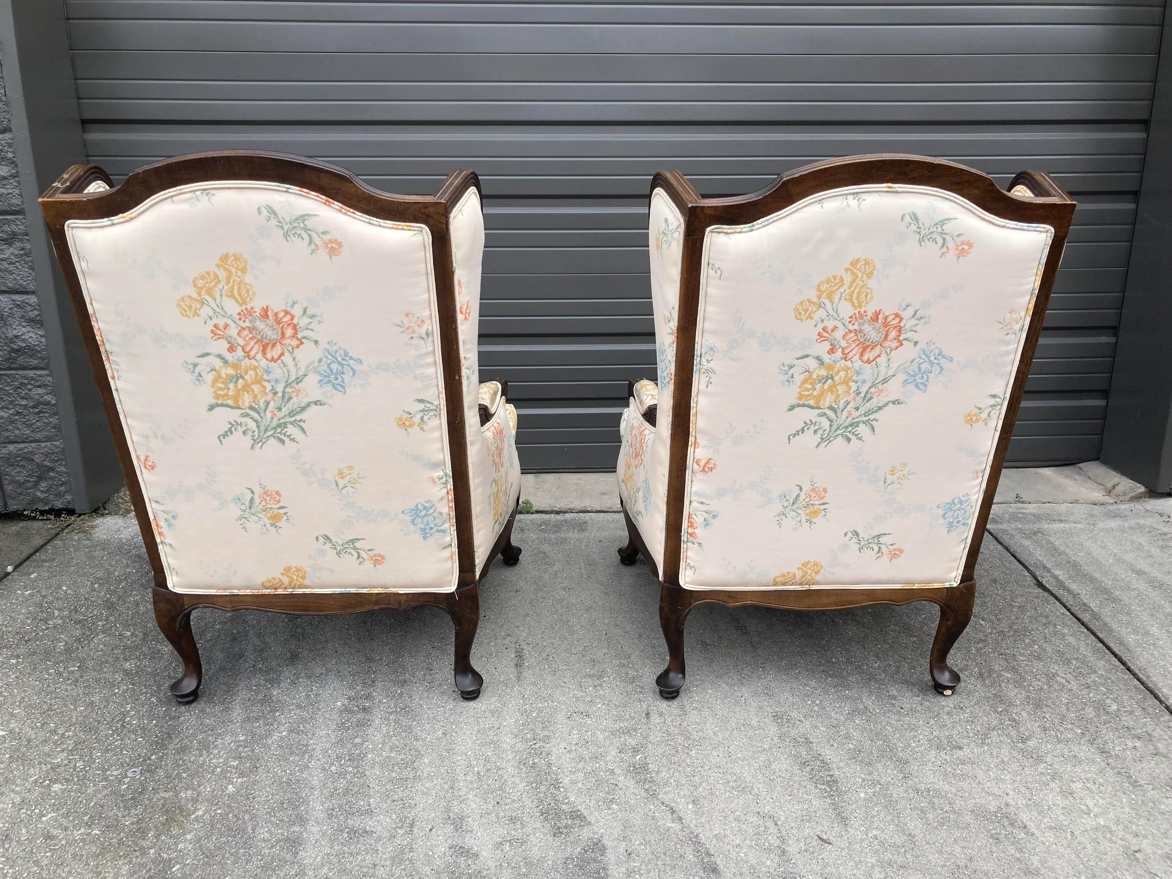 Mid 20th Century Ethan Allen Wingback Chairs - Set of 2