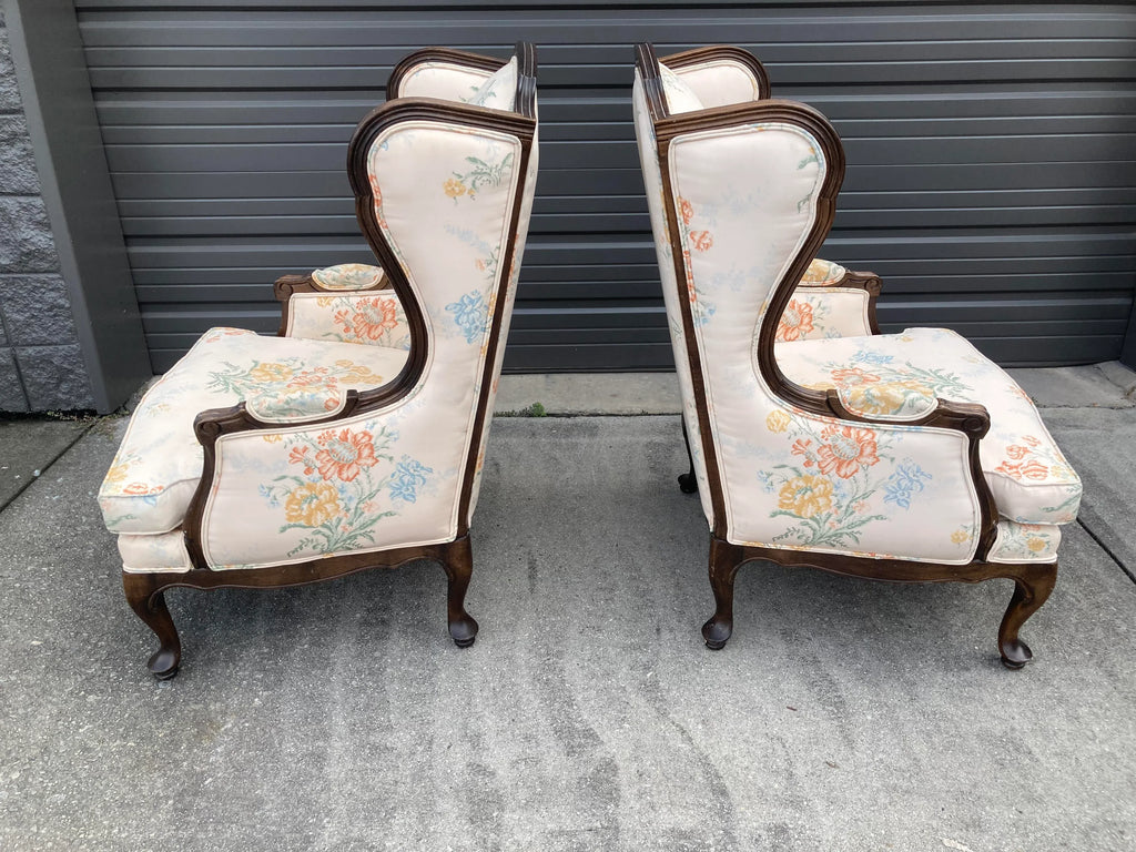 Mid 20th Century Ethan Allen Wingback Chairs - Set of 2