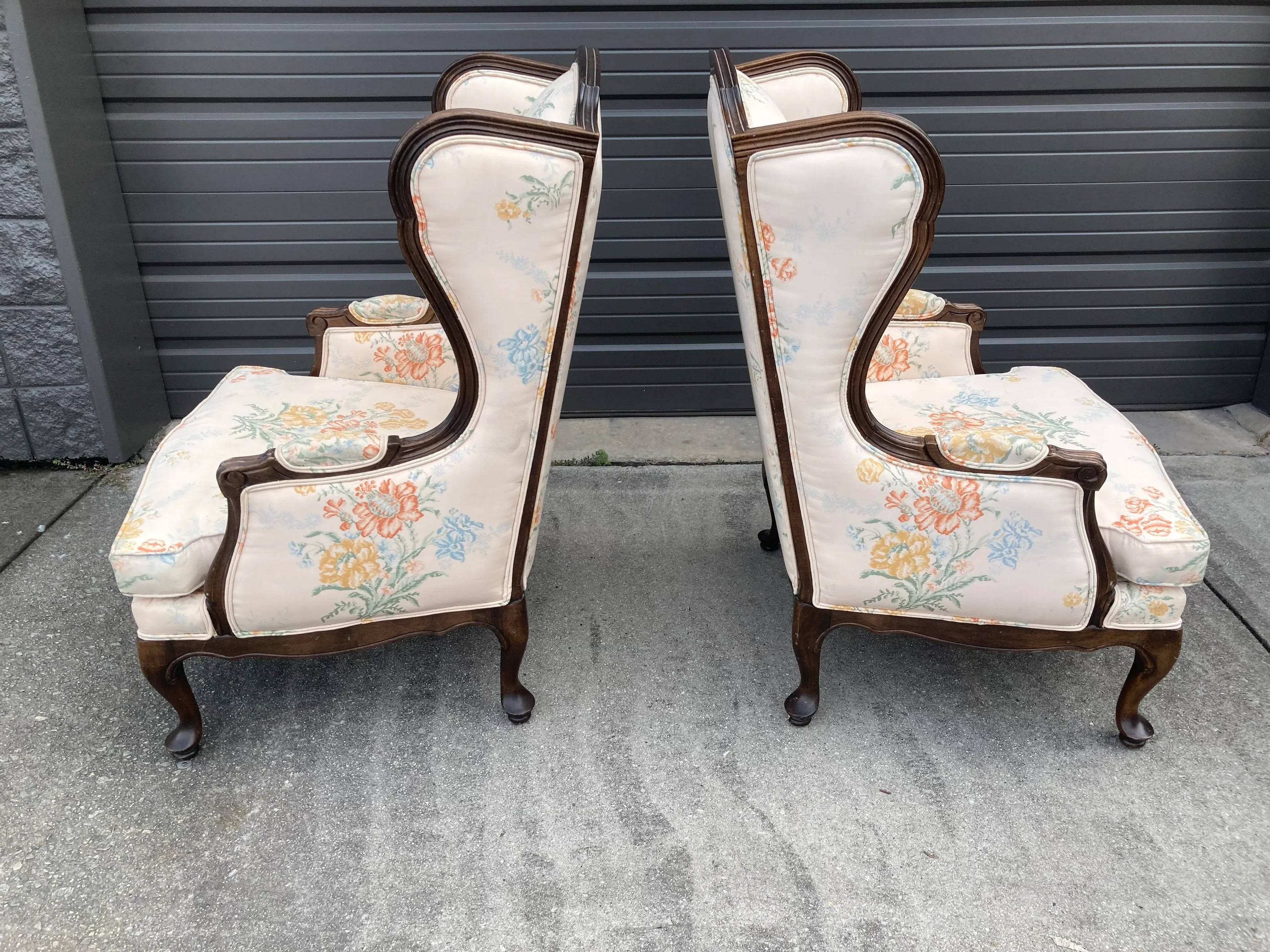 Mid 20th Century Ethan Allen Wingback Chairs - Set of 2