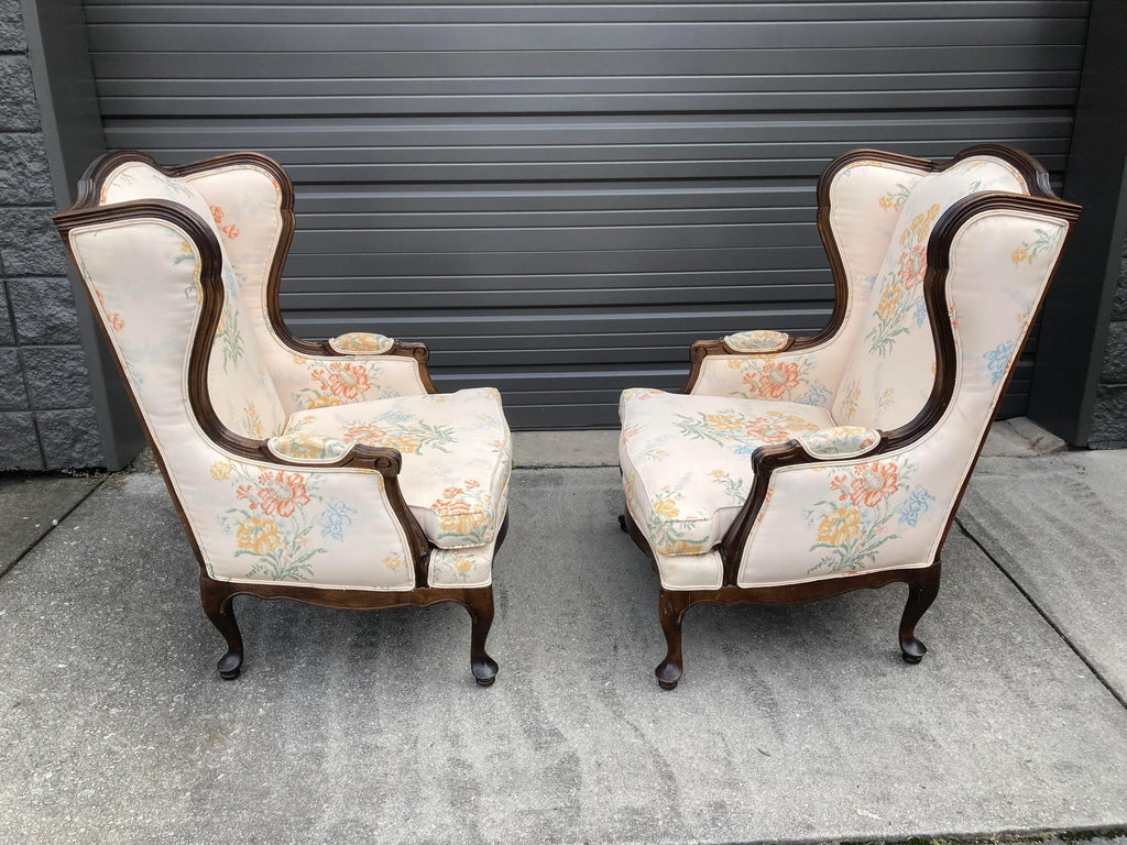 Mid 20th Century Ethan Allen Wingback Chairs - Set of 2