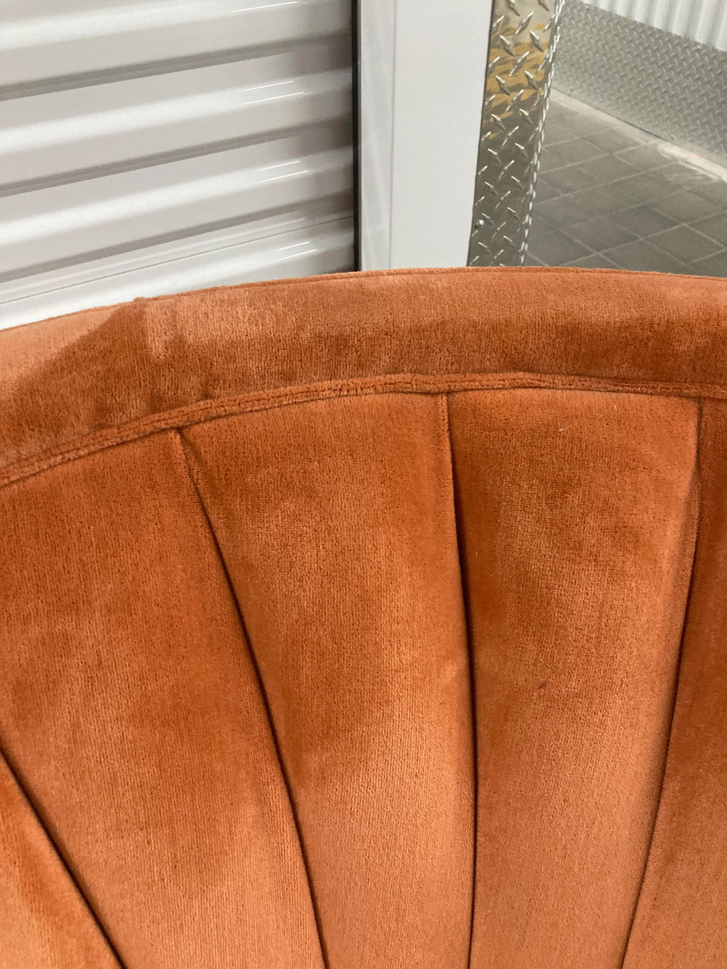 Mid-20th Century Fan Back Windsor Club Chair in Original Salmon Velour Upholstery