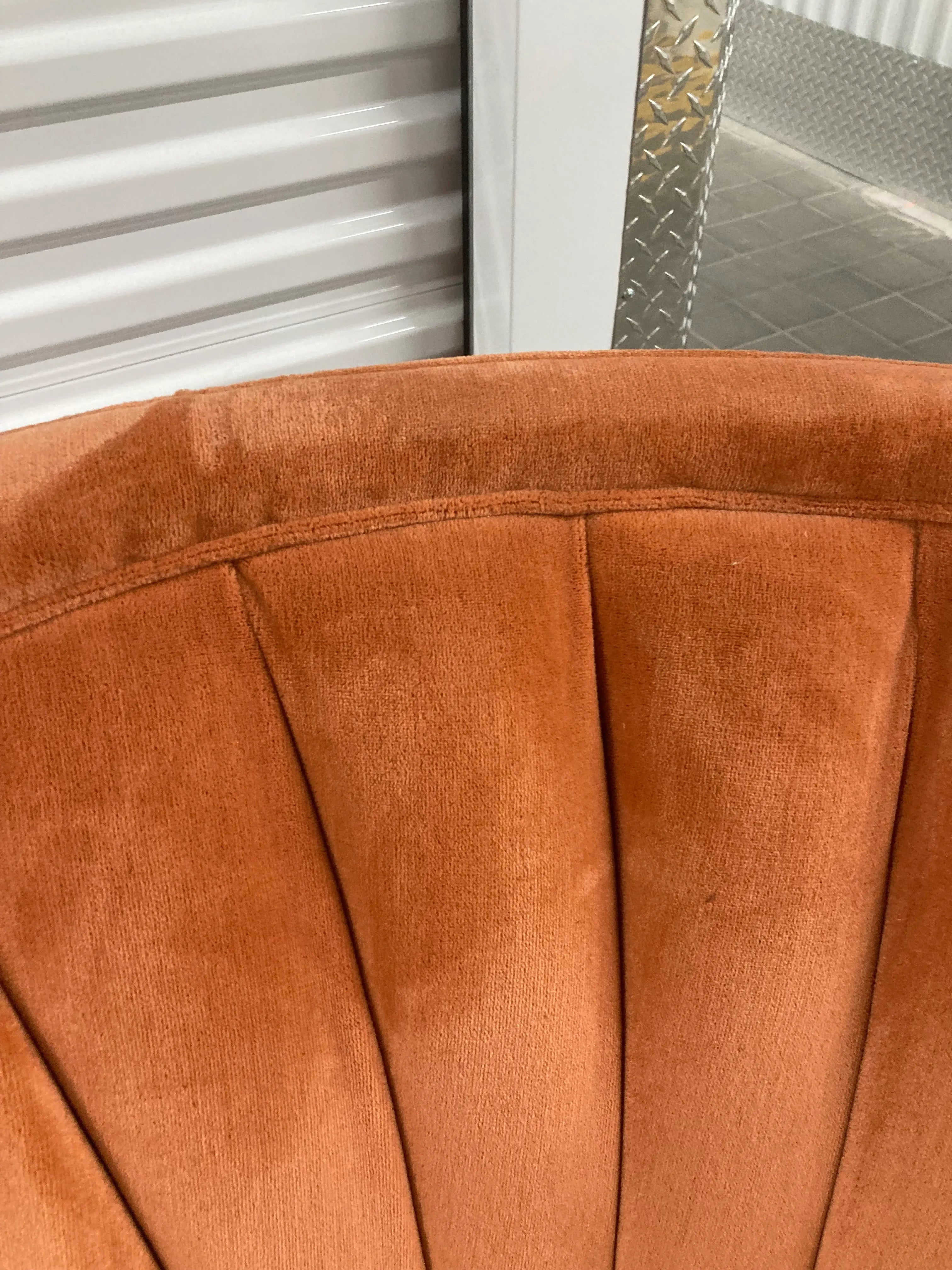 Mid-20th Century Fan Back Windsor Club Chair in Original Salmon Velour Upholstery
