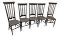 Mid-20th Century Gio Ponti Style Italian Chiavari Chairs in Ebonized Beechwood Attributed to Guido Chiappe for S. A. C. - Set of Five