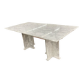 Mid-20th Century Italian Calacatta Marble Dining Table on Double Pedestal Base