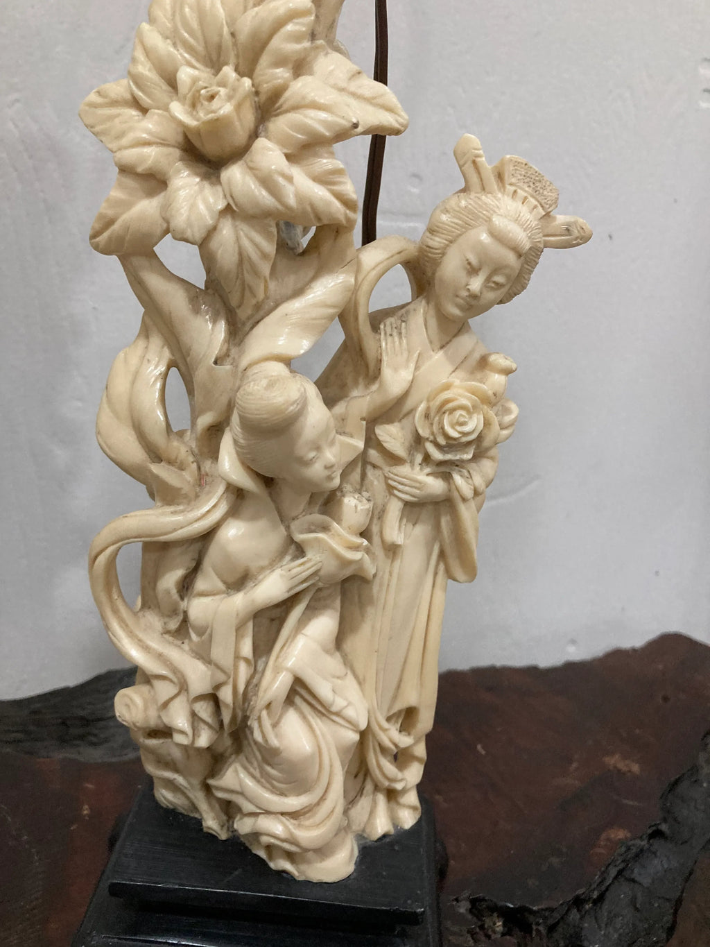 Mid-20th Century Japonisme Figural Geisha Lamps by A. Santini, Italy - a Pair