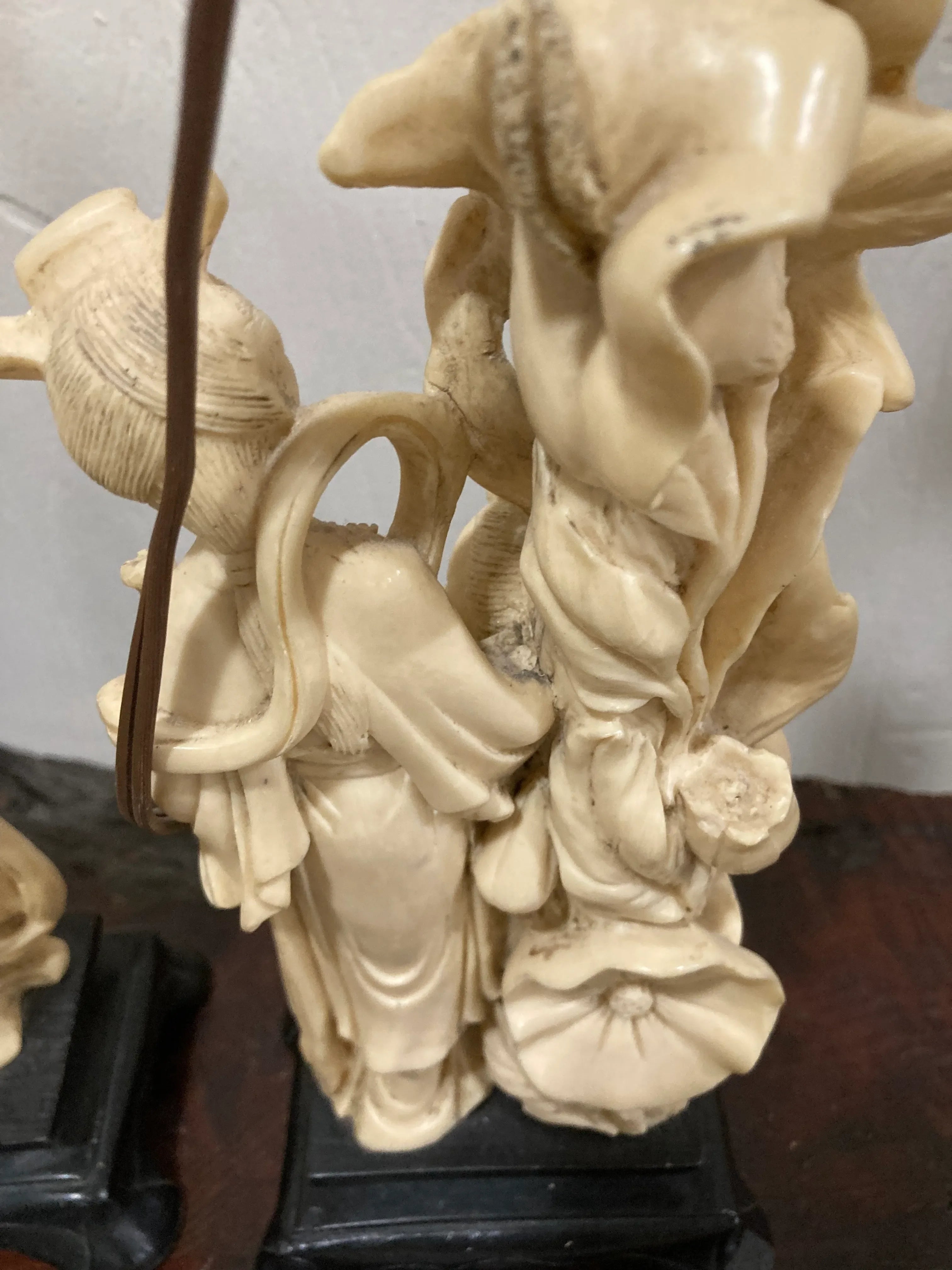 Mid-20th Century Japonisme Figural Geisha Lamps by A. Santini, Italy - a Pair
