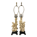 Mid-20th Century Japonisme Figural Geisha Lamps by A. Santini, Italy - a Pair