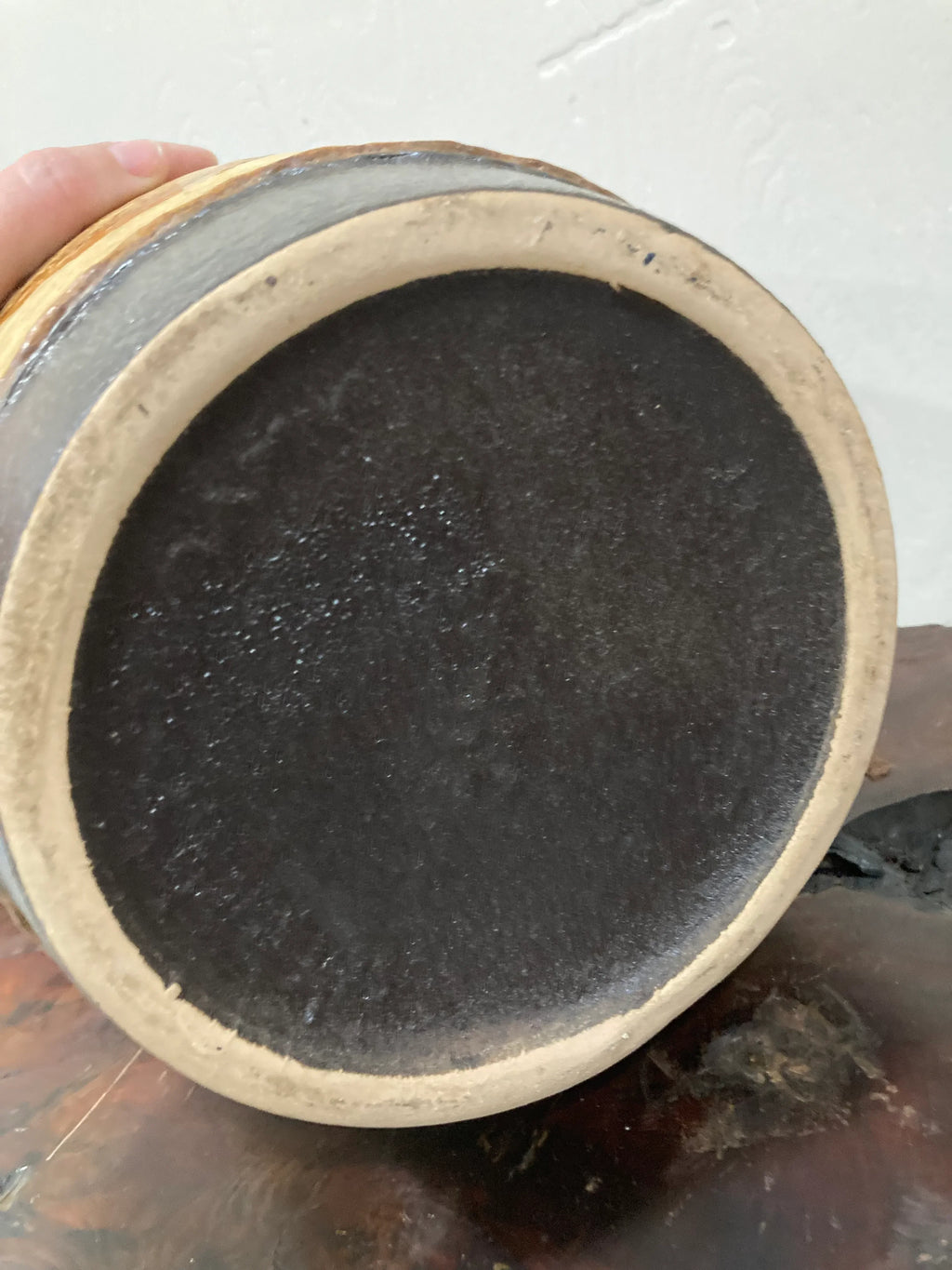 Mid-20th Century Large Flat Lava Vase by Scheurich Keramik, West Germany