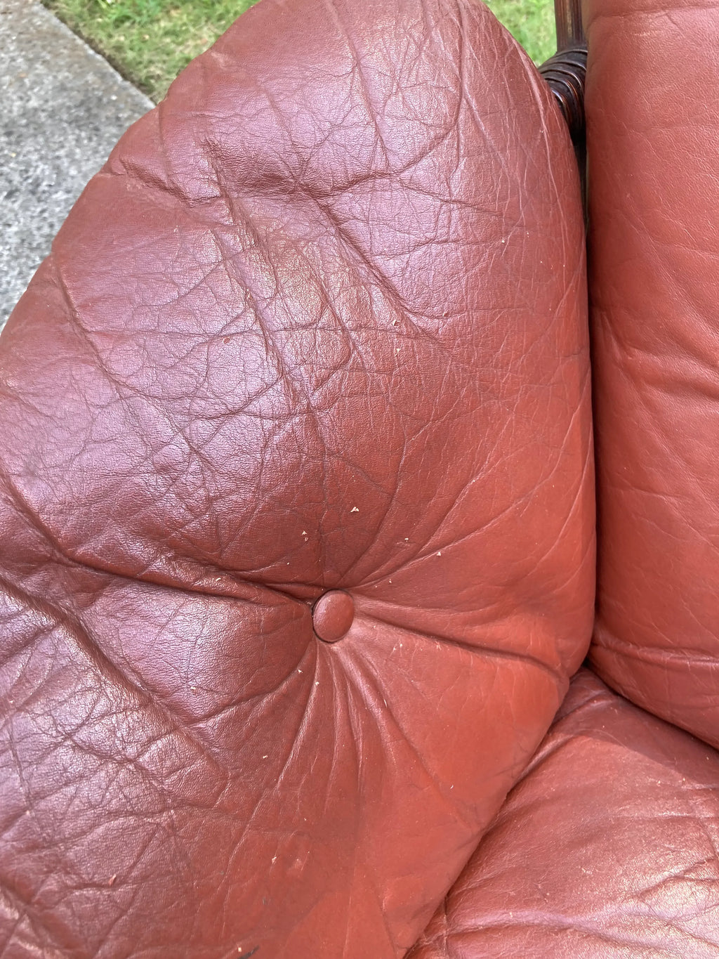 Mid 20th Century Leather and Rattan Sofa and Chair After Percival Lafer - Set of 2