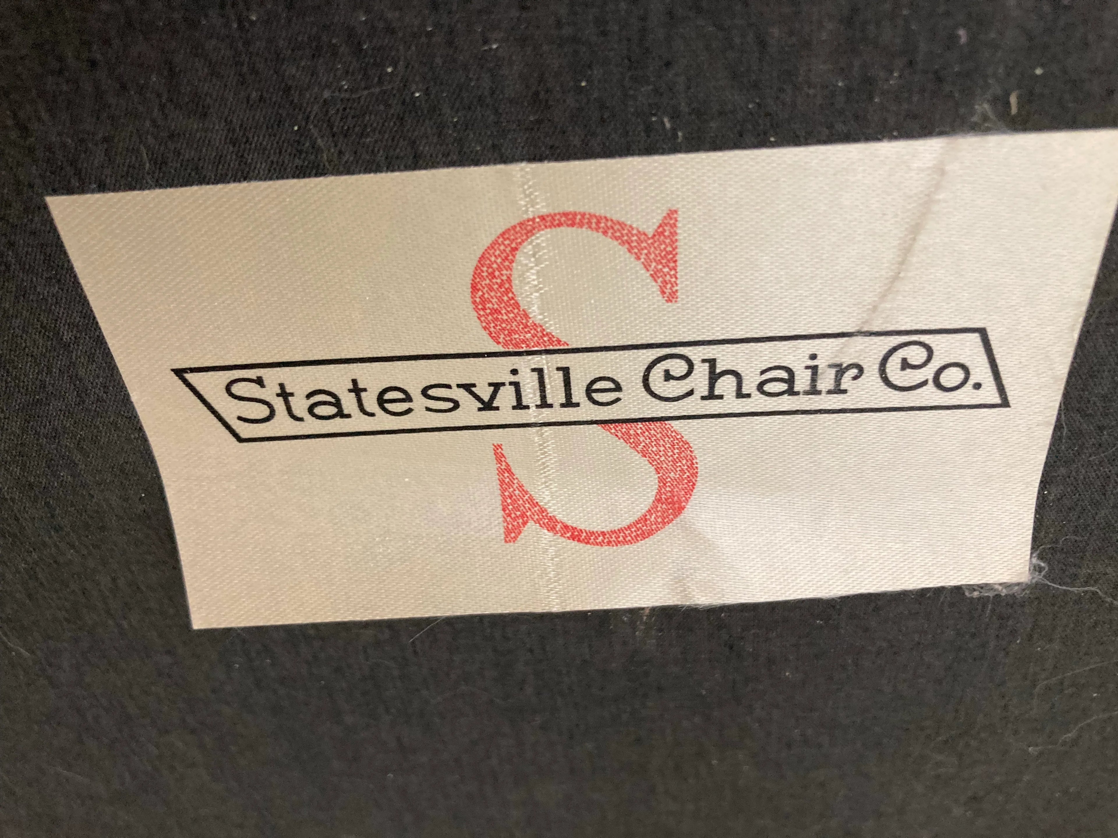Mid-20th Century Library Armchair in Burnt Orange Leather With Nail Head Accents by Statesville Chair Company