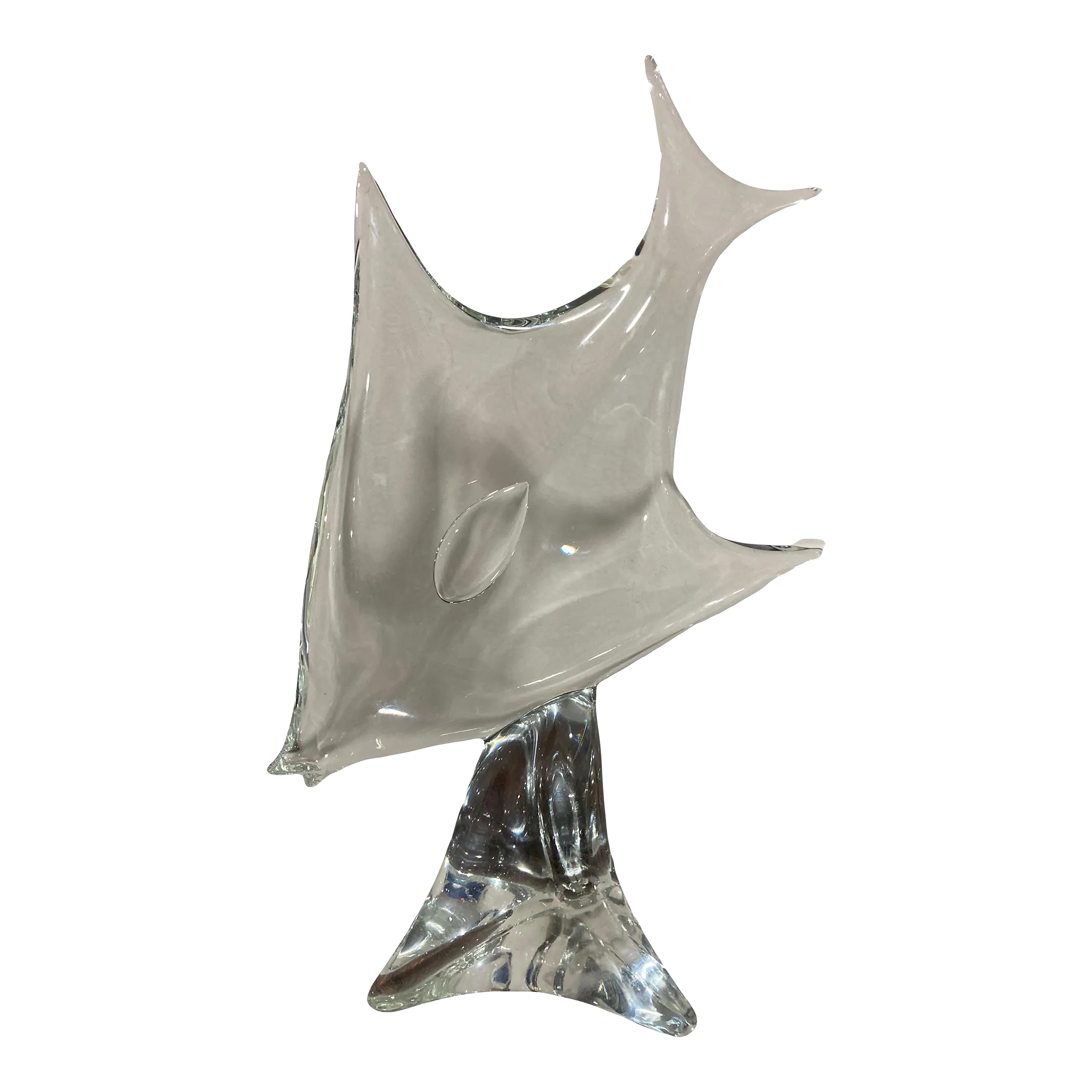 Mid-20th Century Lício Zanetti Murano Glass Angel Fish Sculpture