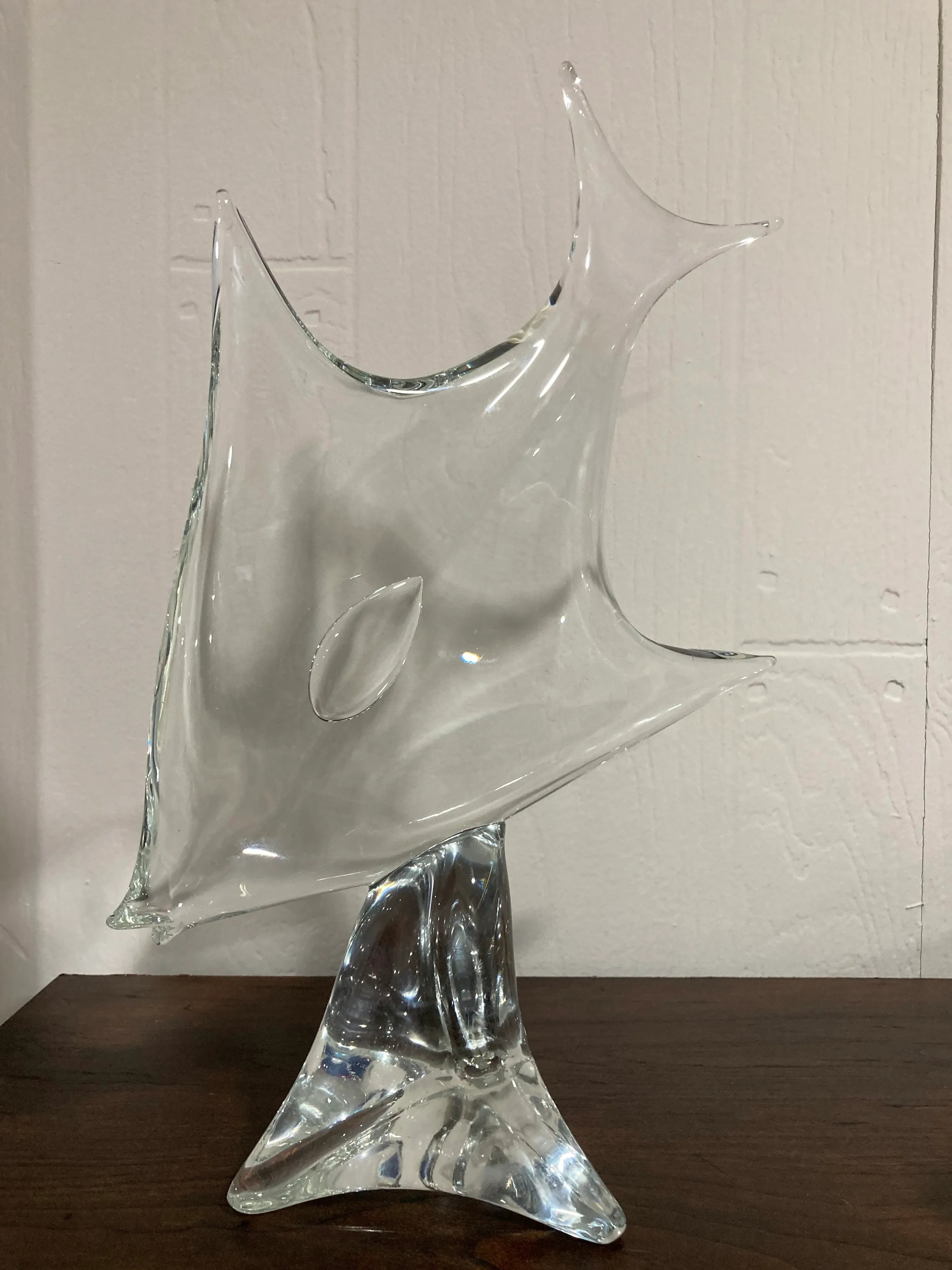 Mid-20th Century Lício Zanetti Murano Glass Angel Fish Sculpture