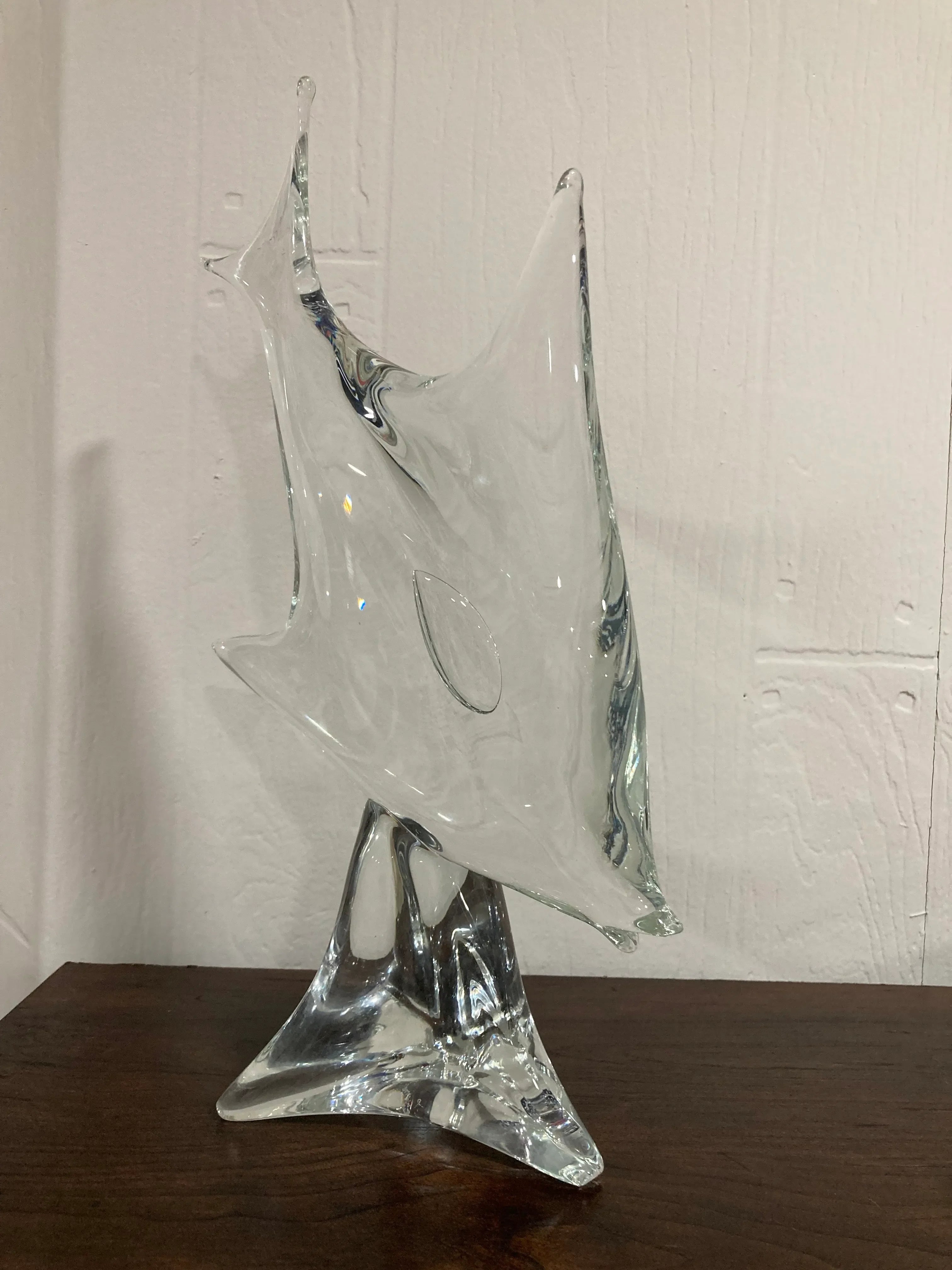 Mid-20th Century Lício Zanetti Murano Glass Angel Fish Sculpture