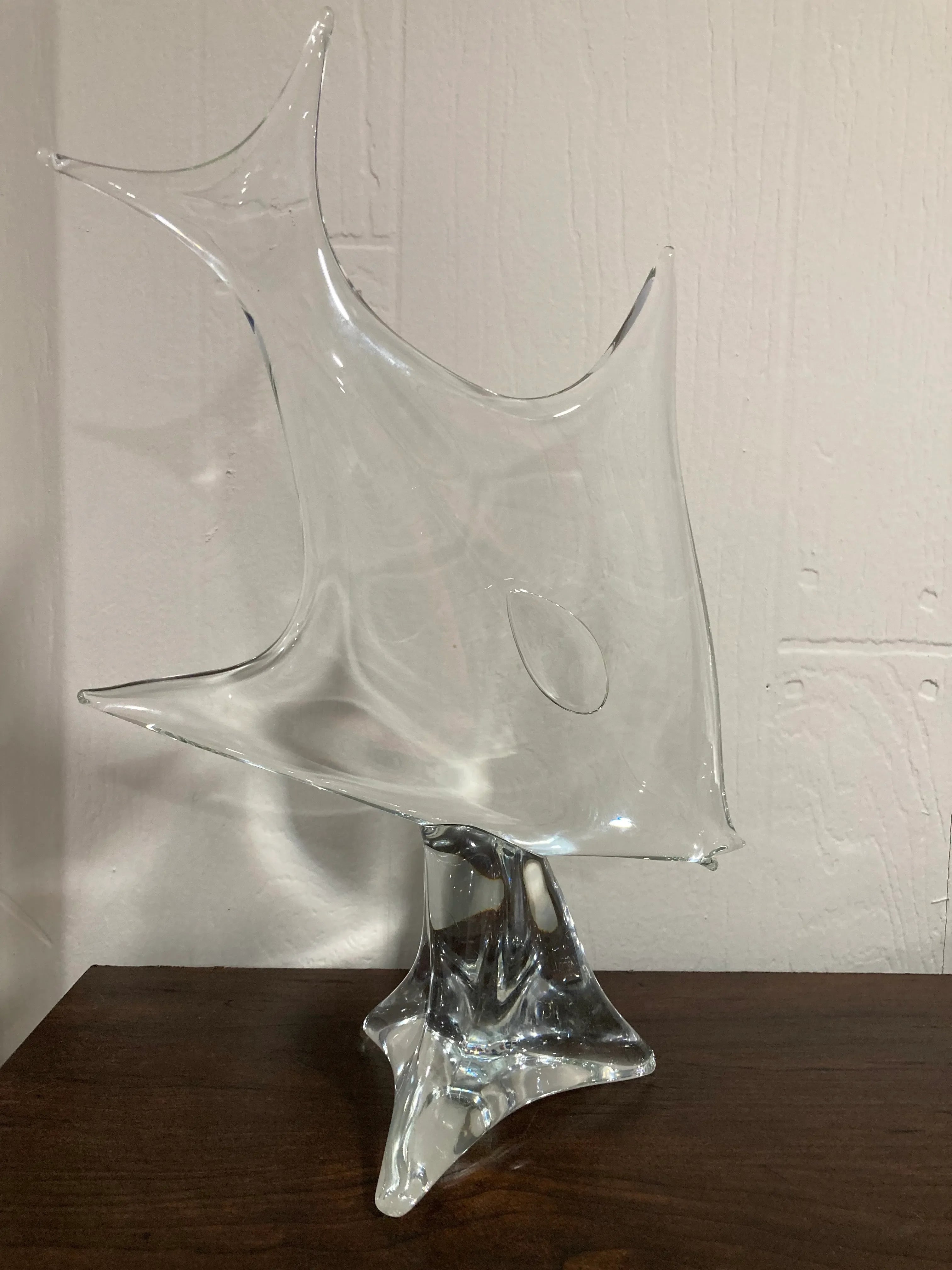 Mid-20th Century Lício Zanetti Murano Glass Angel Fish Sculpture