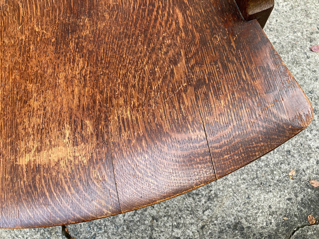 Mid-20th Century Marble and Shattuck Quartersawn Oak Library Armchairs - a Pair