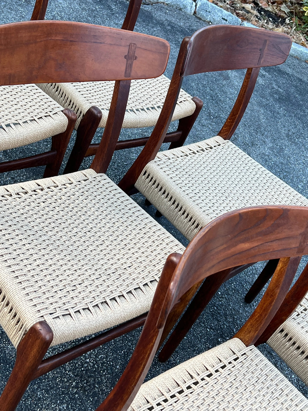 Mid-20th Century Model Ch-23 Teak and Oak Dining Chairs by Hans Wegner for Carl Hanson and Son, Denmark - Set of Six