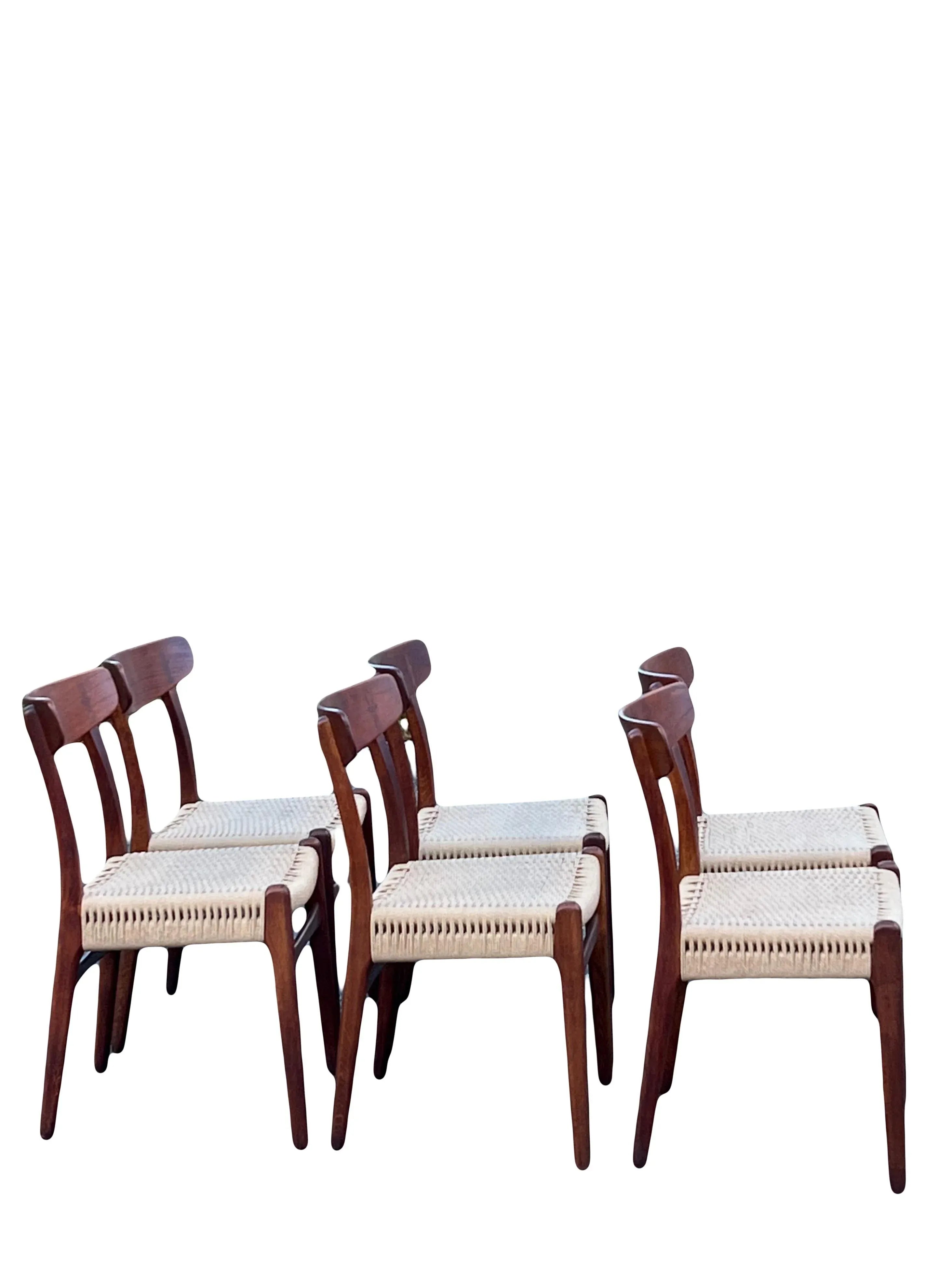 Mid-20th Century Model Ch-23 Teak and Oak Dining Chairs by Hans Wegner for Carl Hanson and Son, Denmark - Set of Six