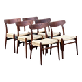Mid-20th Century Model Ch-23 Teak and Oak Dining Chairs by Hans Wegner for Carl Hanson and Son, Denmark - Set of Six