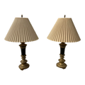 Mid-20th Century Neoclassical Brass and Black Lamps by Rembrandt - a Pair
